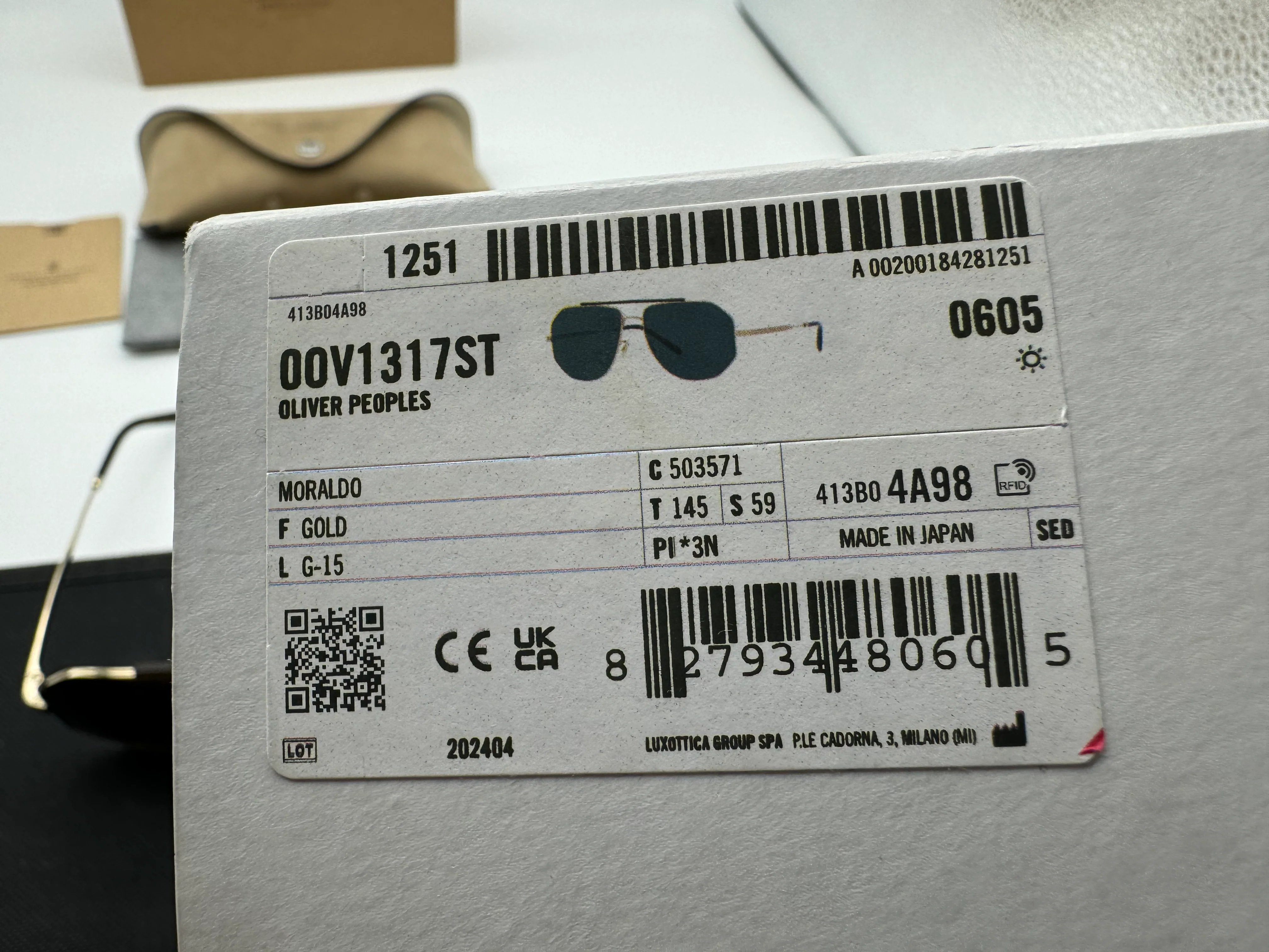 Oliver Peoples Moraldo 59mm OV 1317 Gold / G-15 Titanium 50371 Brunello Cucinelli Japan - Image 14