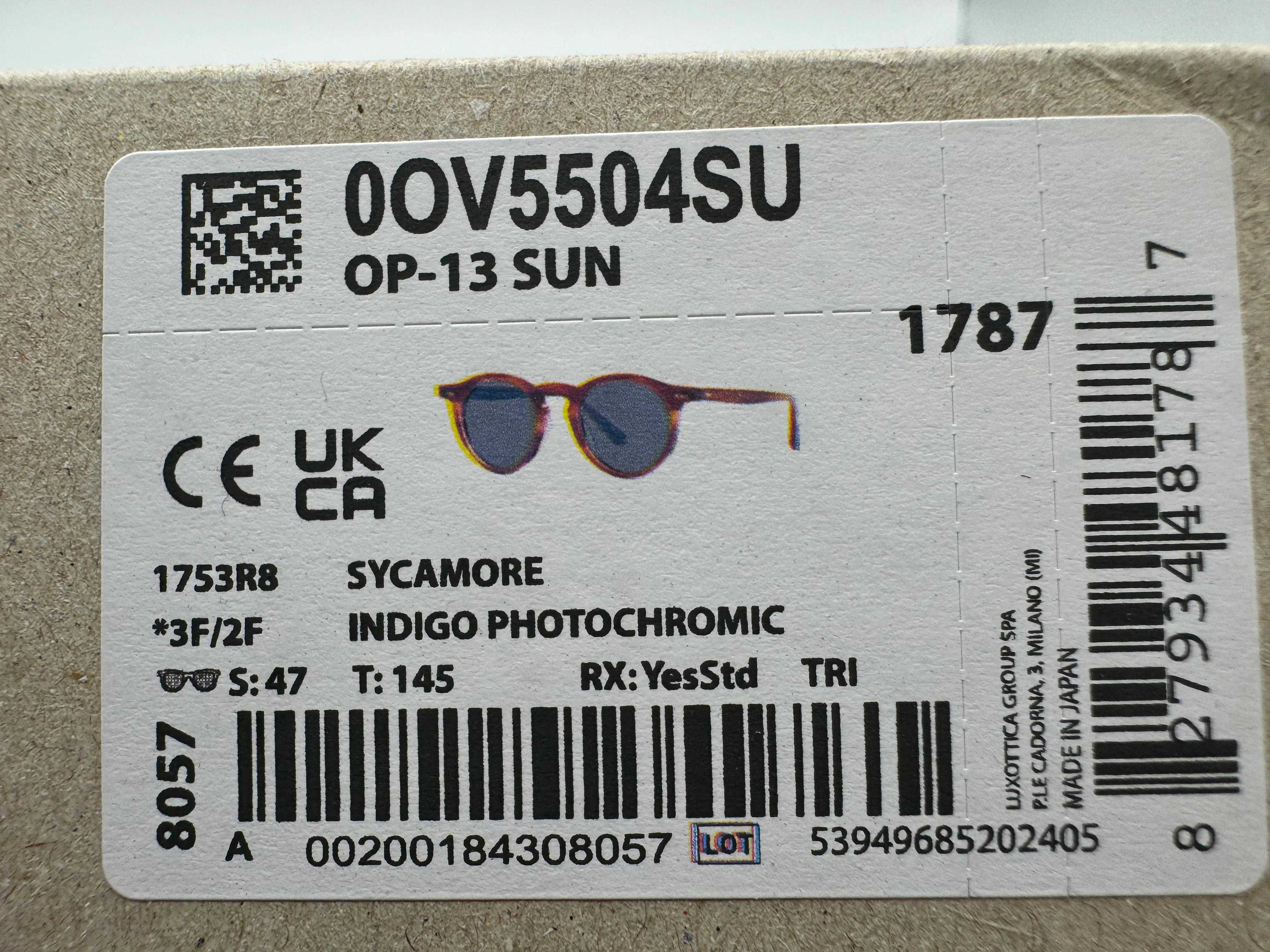 Oliver Peoples OP-13 Sun 47mm Sycamore / Indigo Photochromic 1753R8 OV 5504 Japan NEW - Image 15