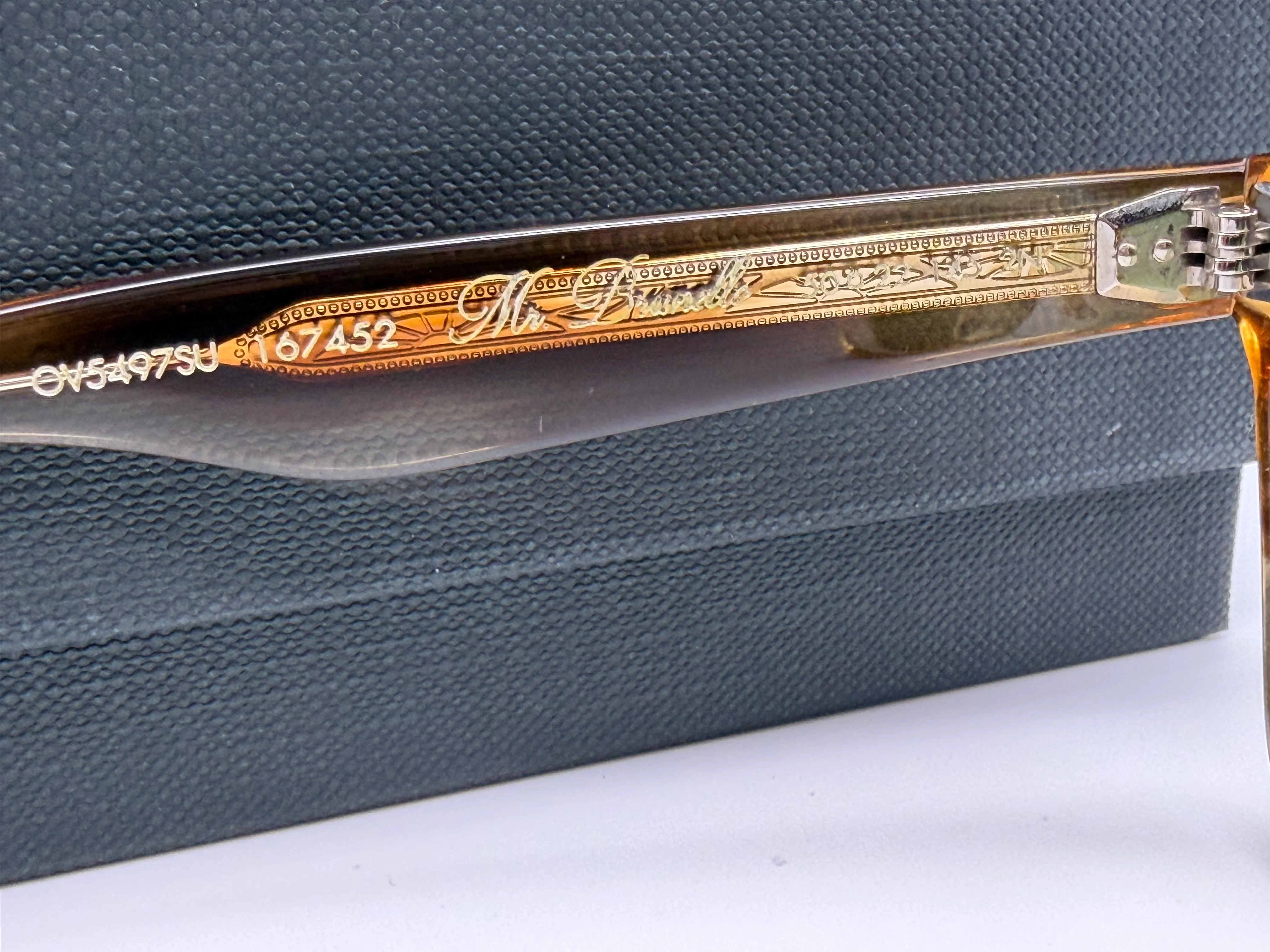 Oliver Peoples Mr. Brunello 50mm Honey VSB / Green CO V5497SU 167452 Italy Preowned - Image 11