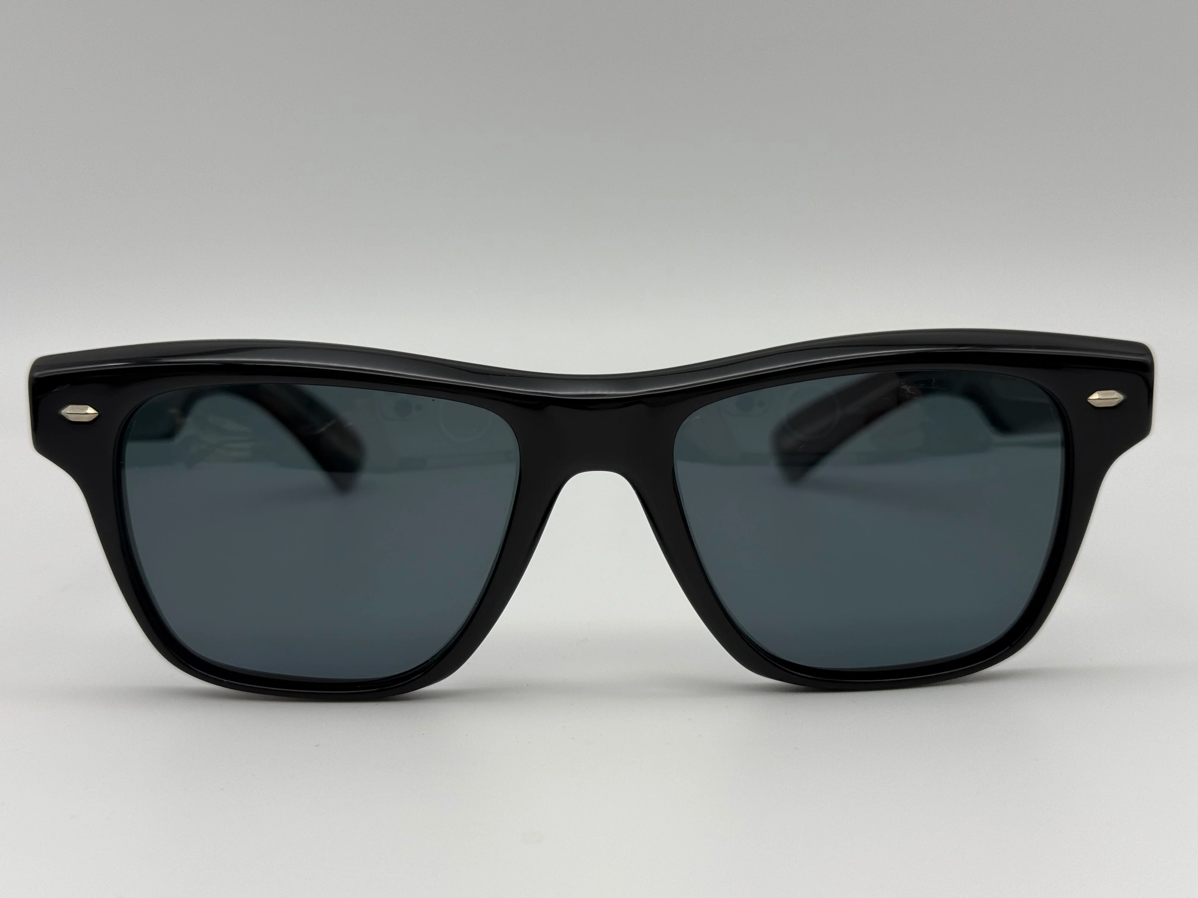 Oliver Peoples Oliver Sixties Sun 52mm OV 5522 SU 14923R Black / Blue Polarized Italy Preowned - Image 4