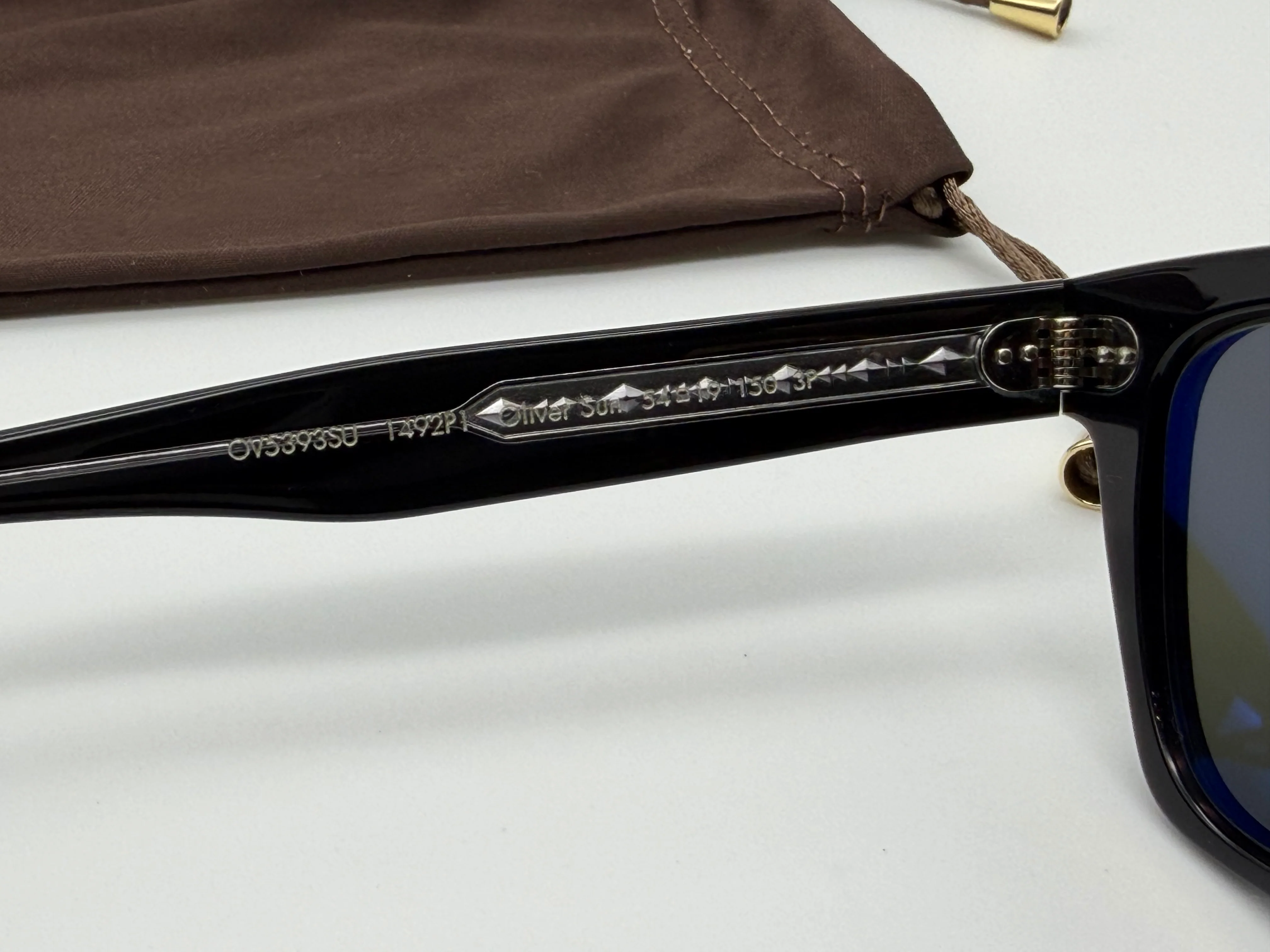 Oliver Peoples OLIVER SUN 54mm OV 5393SU Black/G-15 Polarized 1492/P Sunglasses Italy Preowned - Image 10