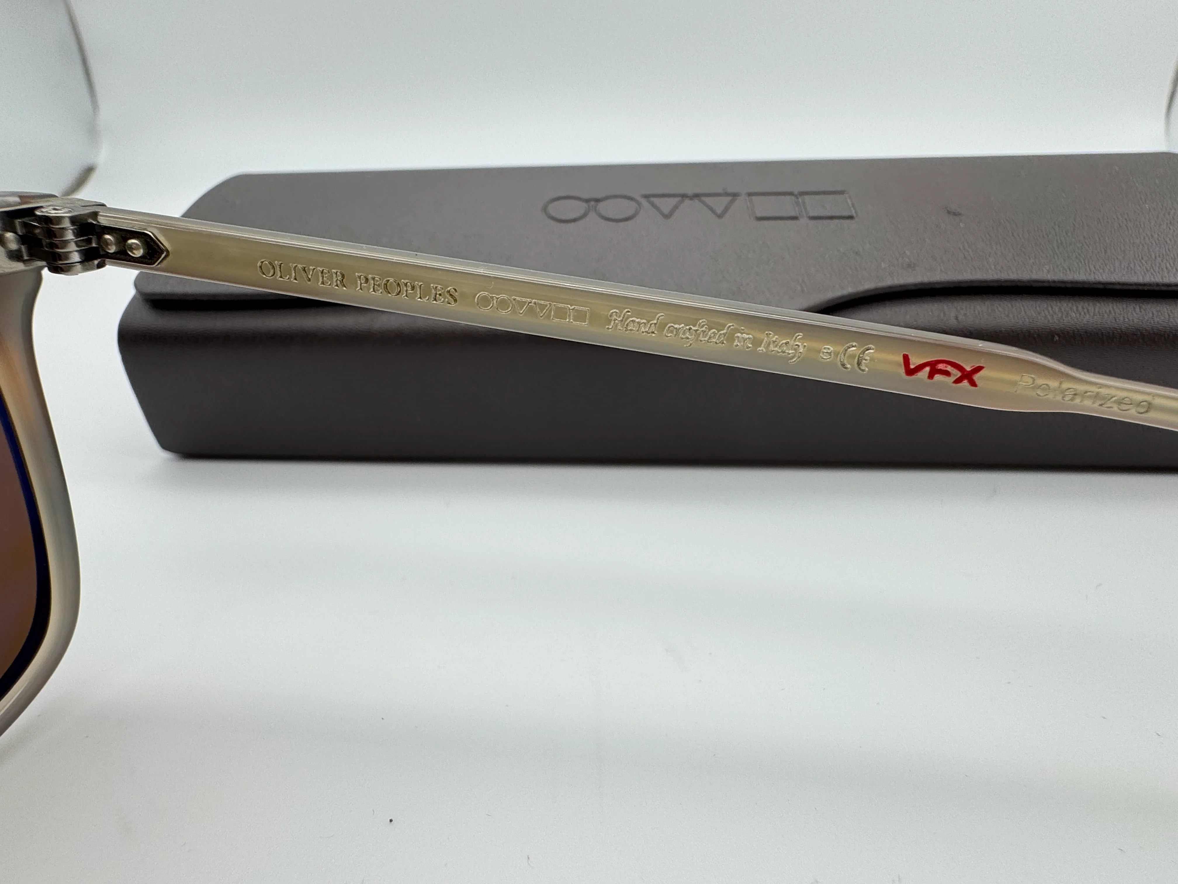 Oliver Peoples OPLL Sun 53mm Havana / Java Polarized VFX Lens OV 5316SU 1437 N9 Italy Preowned - Image 9