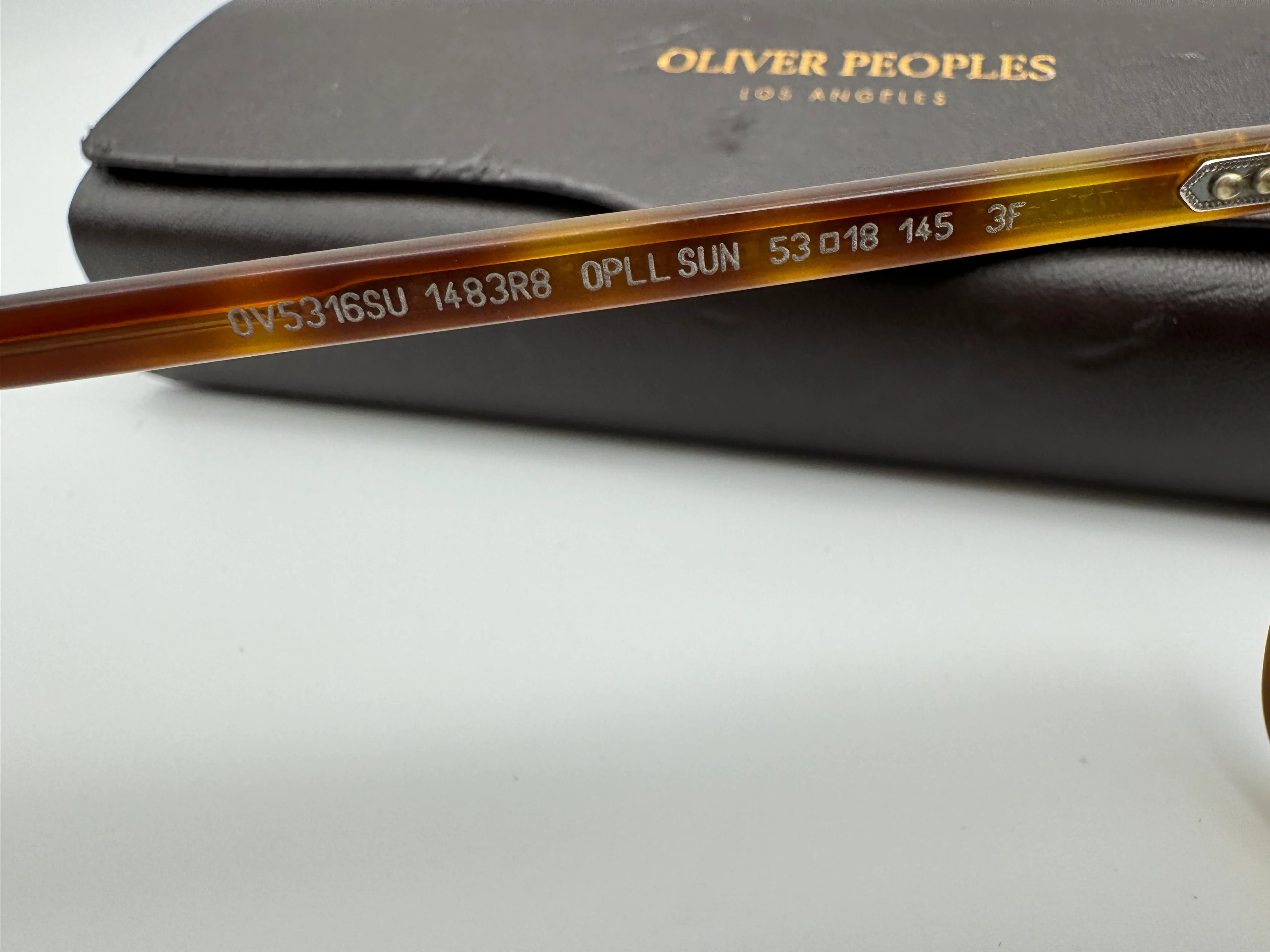 Oliver Peoples OPLL Sun 53mm OV5316SU 1483R8 Semi Matte Light Tortoise Photochromic Sunglasses Preowned - Image 10