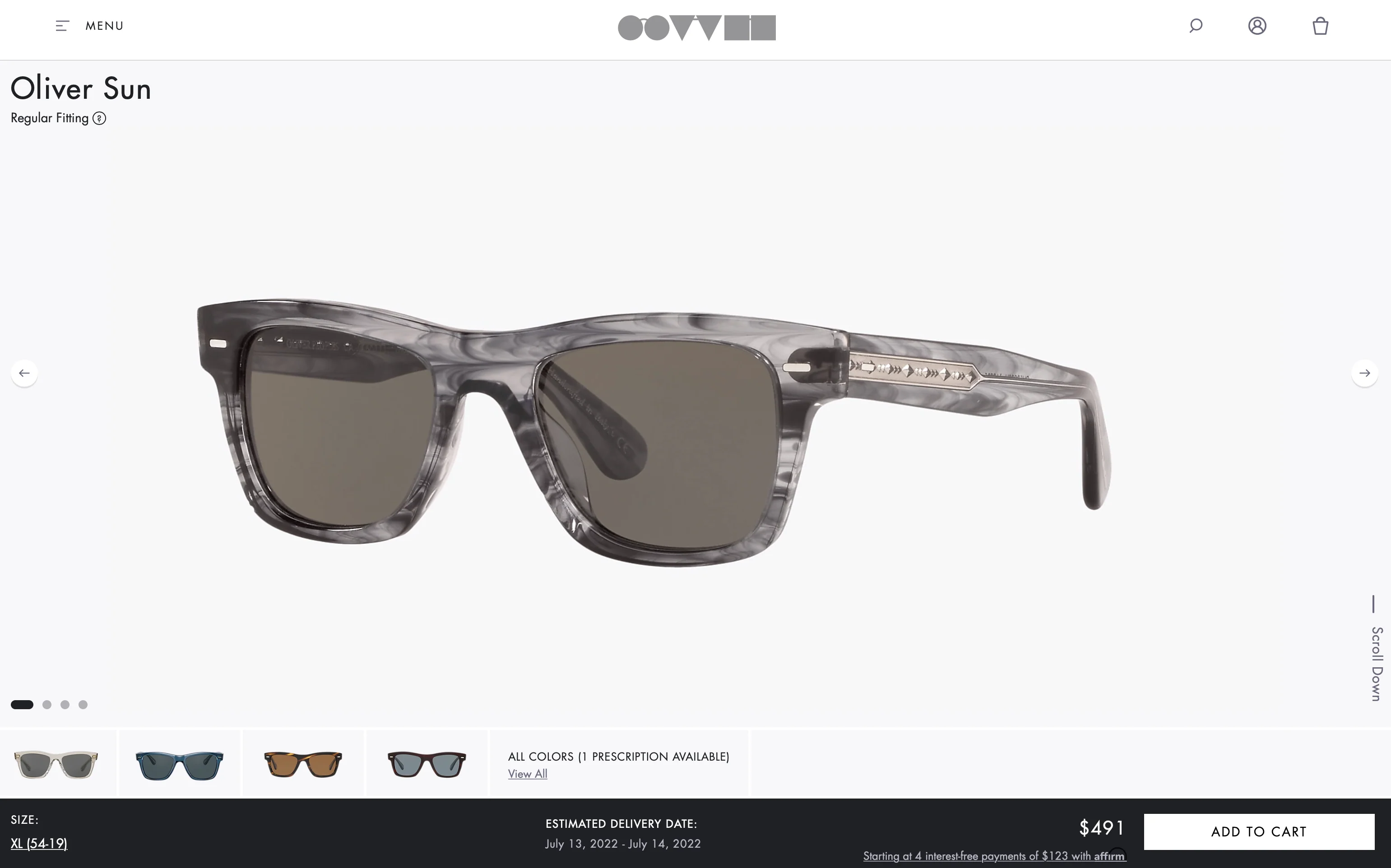 Oliver Peoples OV 5393SU OLIVER Sun1688R5 Navy Smoke/Carbon Gray size 51mm - Image 10
