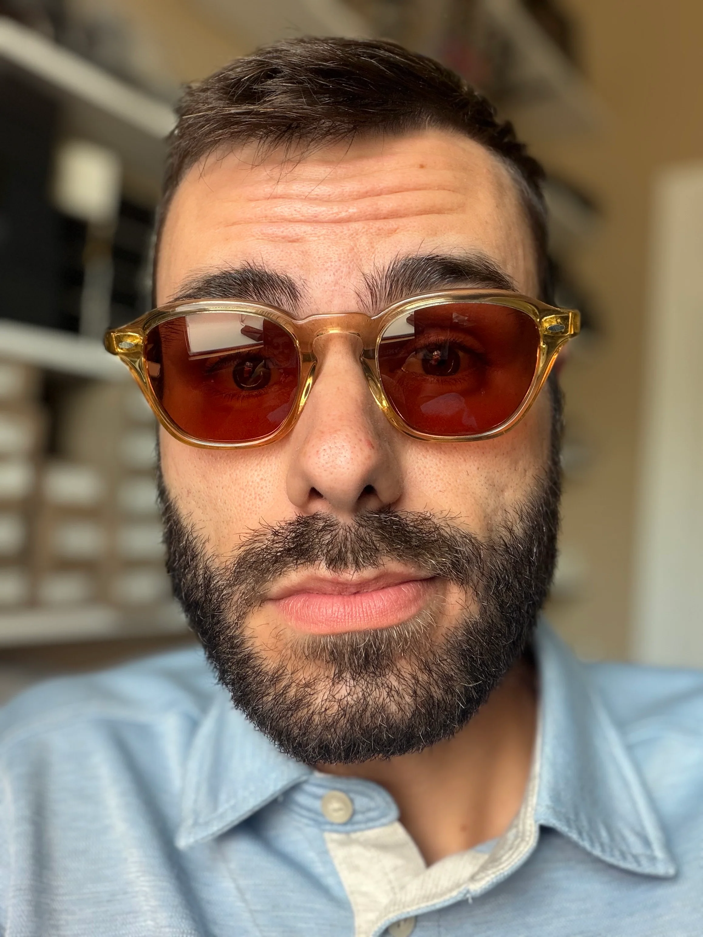 Oliver Peoples Peppe 48mm OV5517 SU 176653 Champagne / Persimmon Sunglasses Italy Preowned - Image 15