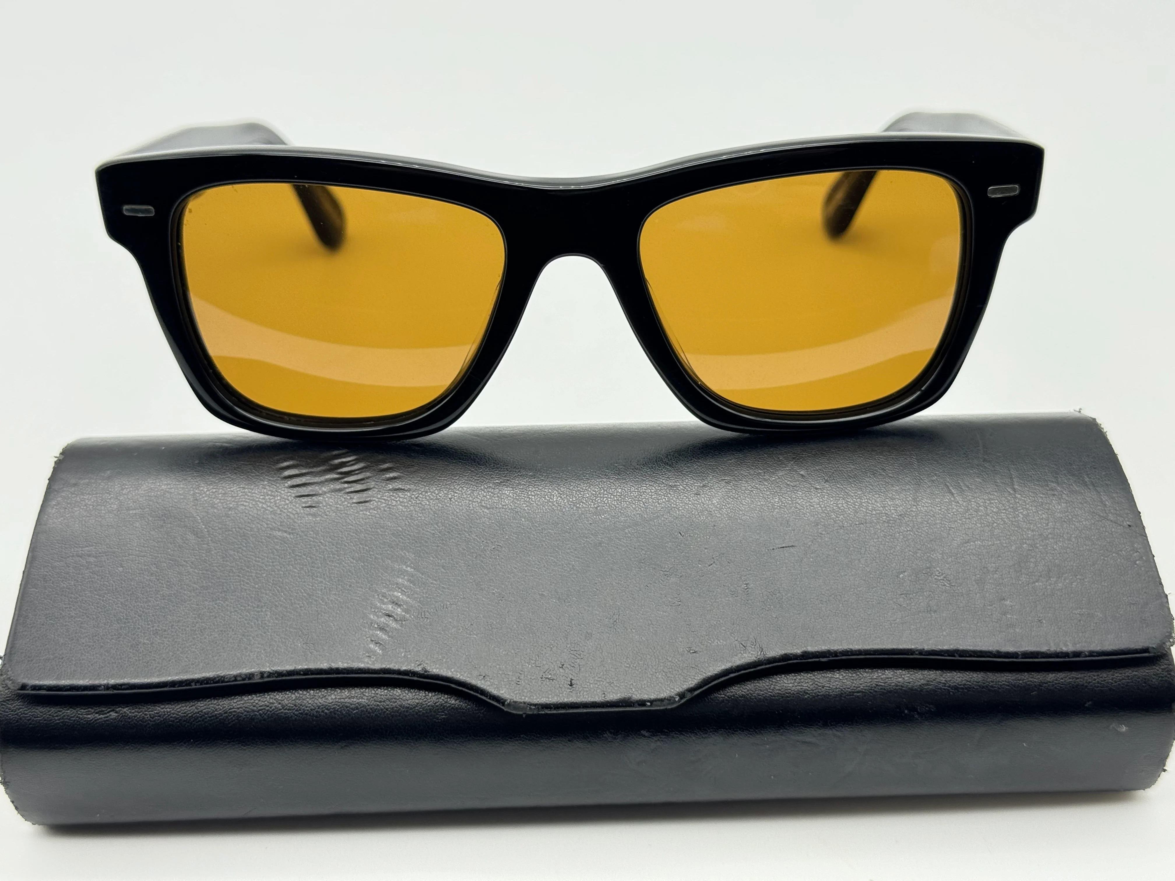 Oliver Peoples Re/Done Oliver Sun 51mm Black True Brown Glass Lens Limited Edition Preowned - Image 4