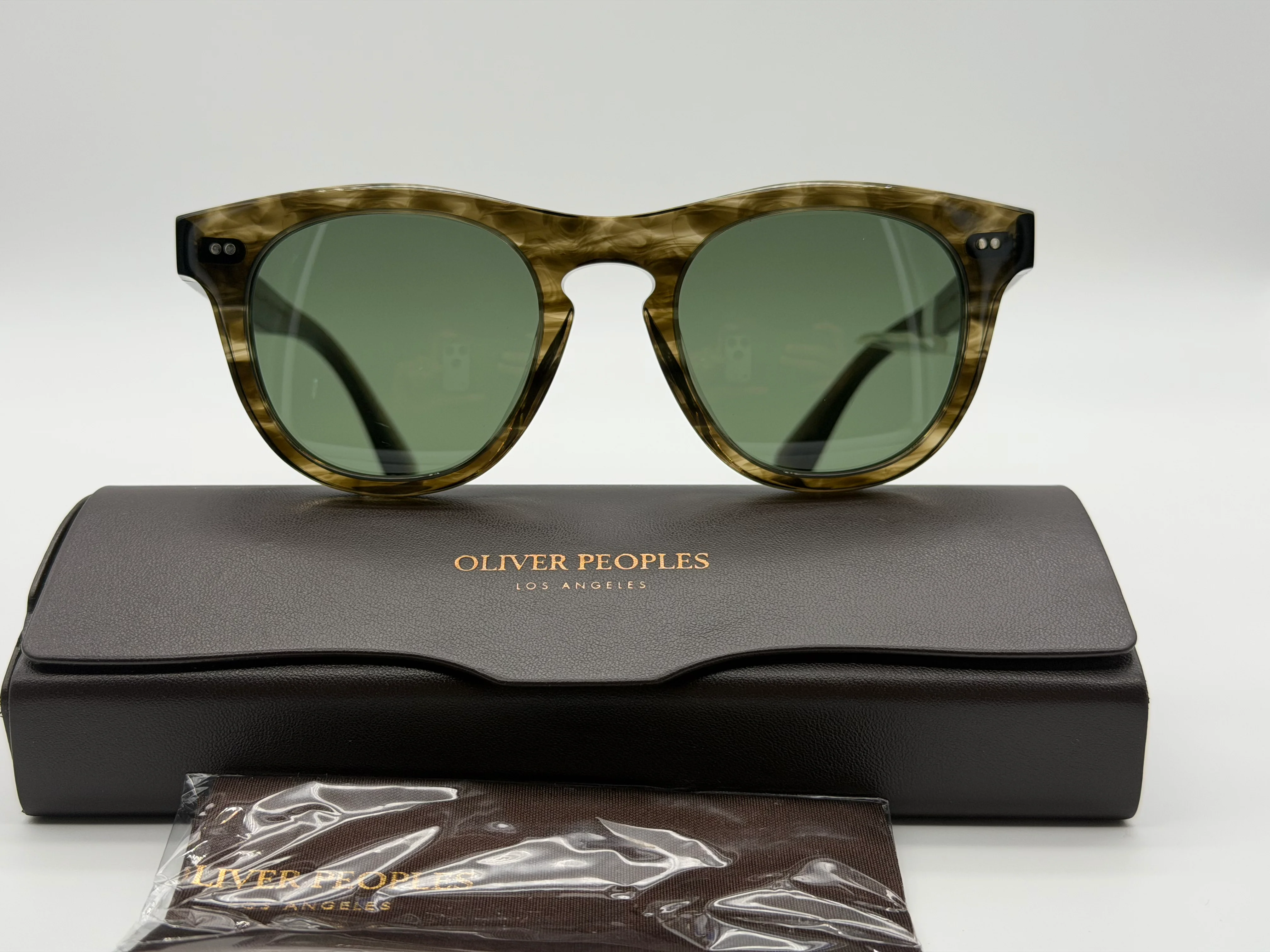 Oliver Peoples Rorke 49mm OV 5509 SU Soft Olive Gradient G-15 173552 Japan Preowned