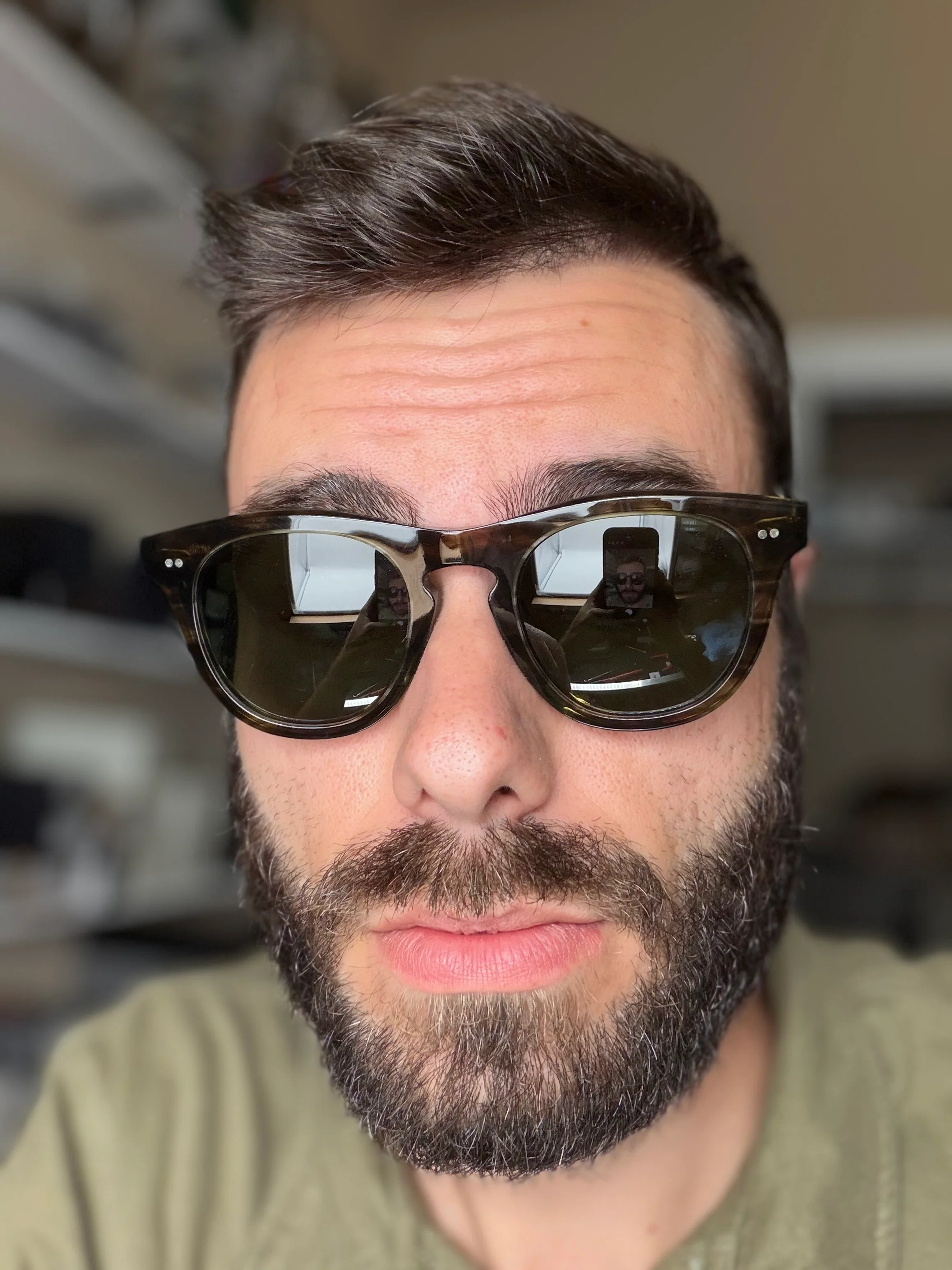 Oliver Peoples Rorke 49mm OV 5509 SU Soft Olive Gradient G-15 173552 Japan Preowned - Image 11