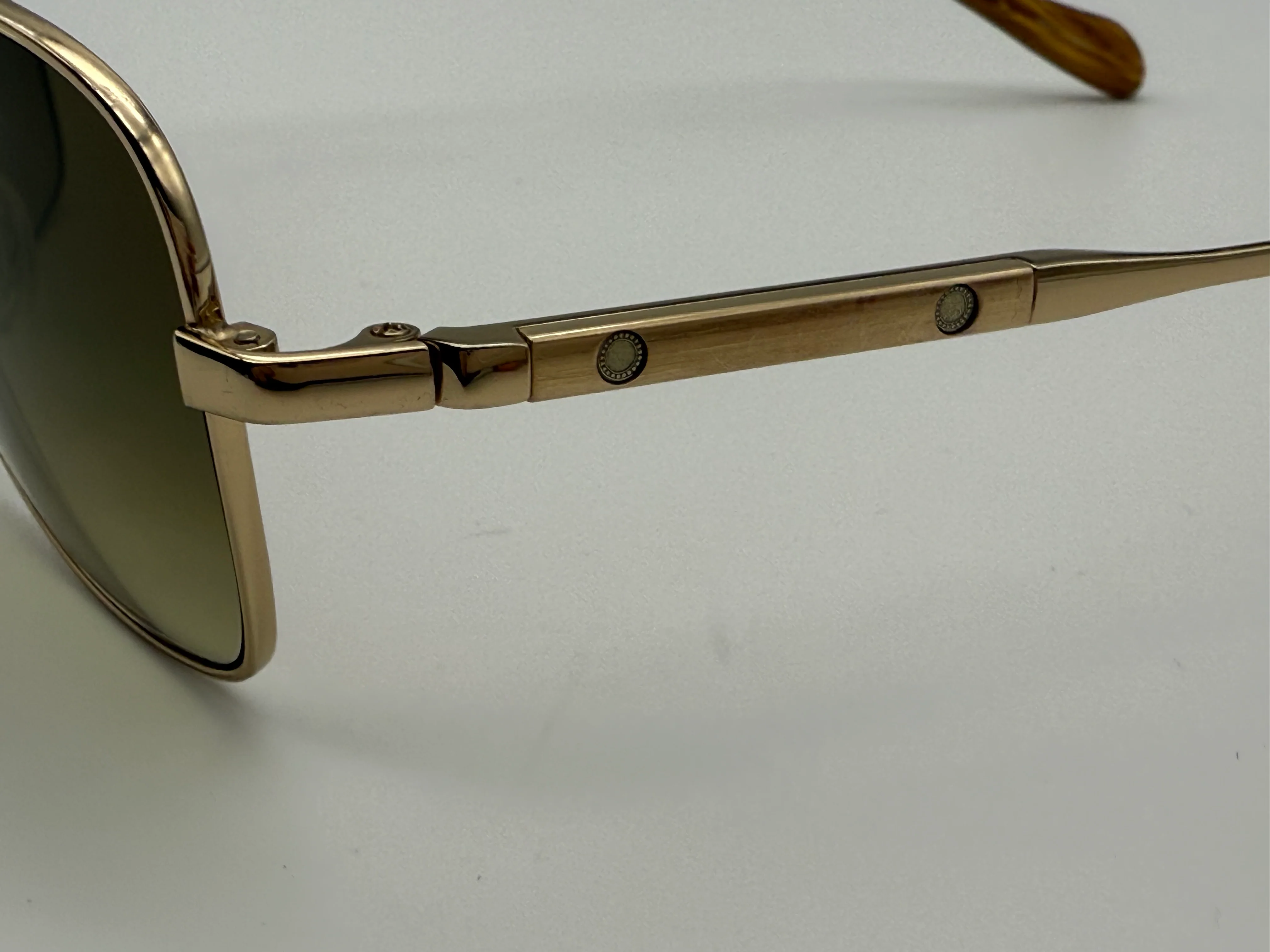 Oliver Peoples Sanford 57mm OV 1130 S Gold / Chrome Amber Photochromic 5132 / 85 Japan Preowned - Image 5
