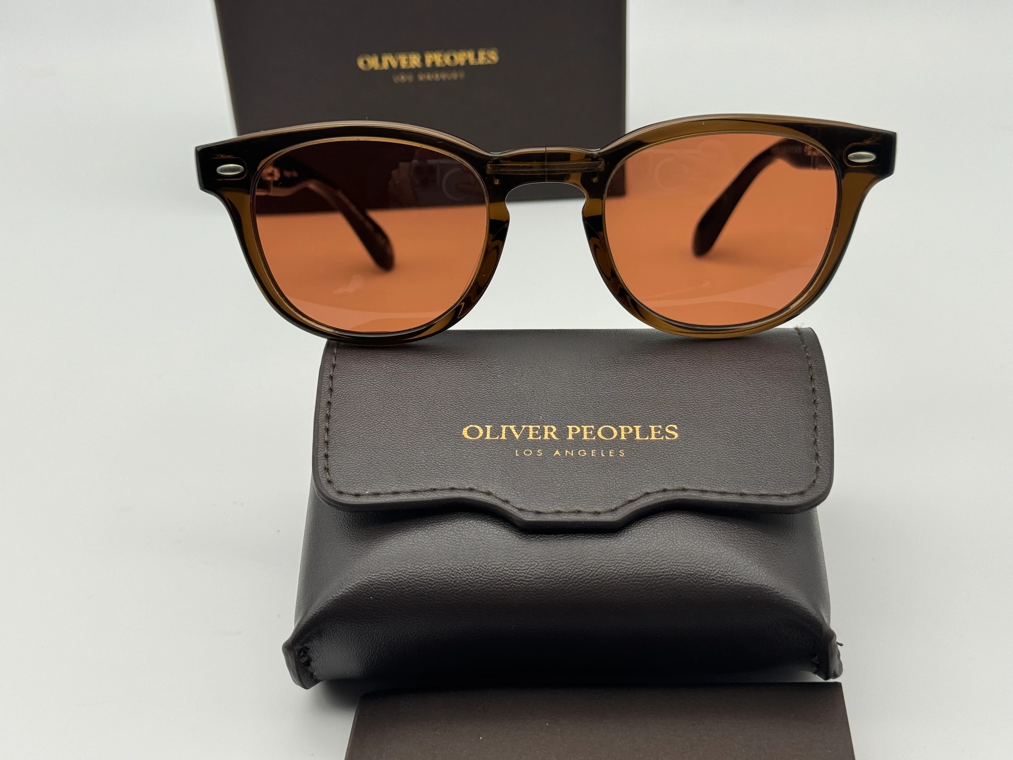 Oliver Peoples Sheldrake Folding 1950 47mm Dark Military / Persimmon 157653 Italy NEW - Image 4