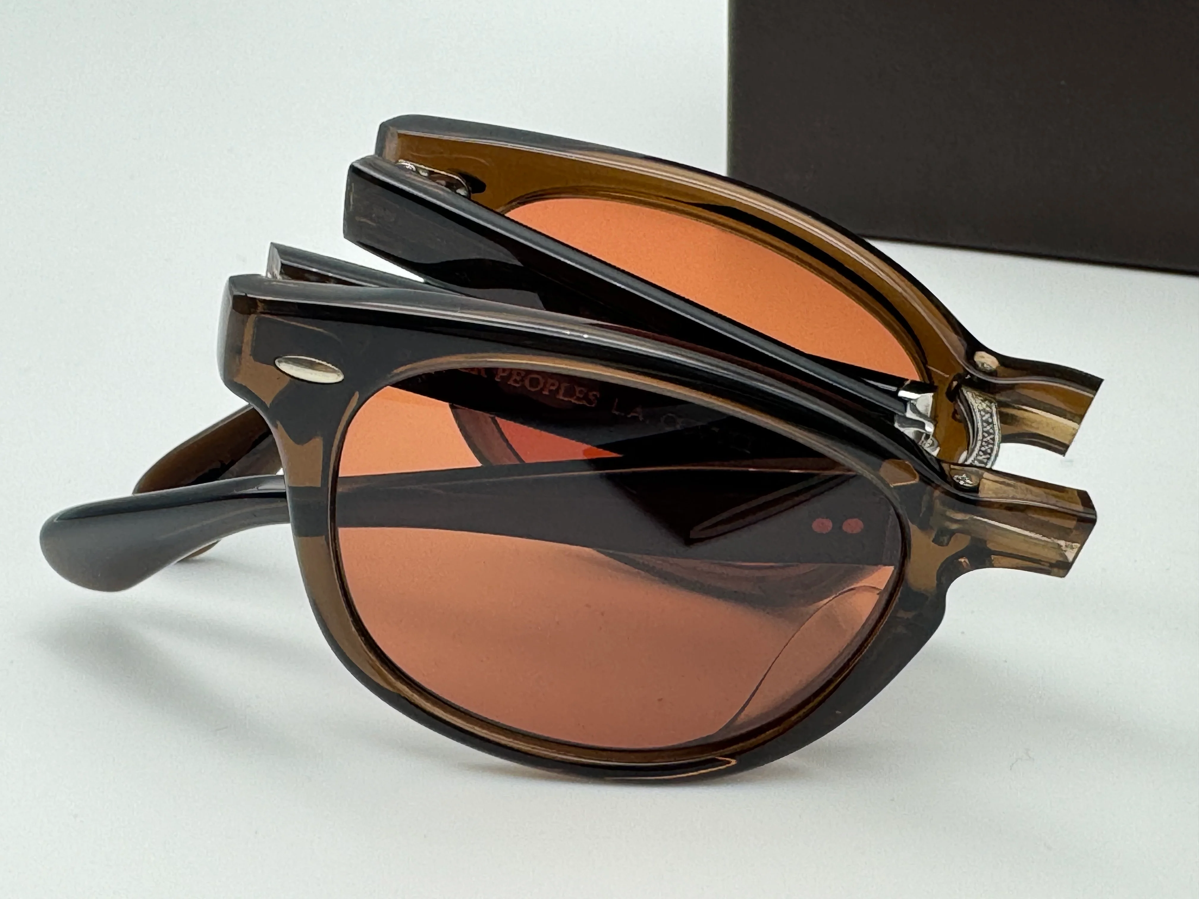 Oliver Peoples Sheldrake Folding 1950 47mm Dark Military / Persimmon 157653 Italy NEW - Image 5