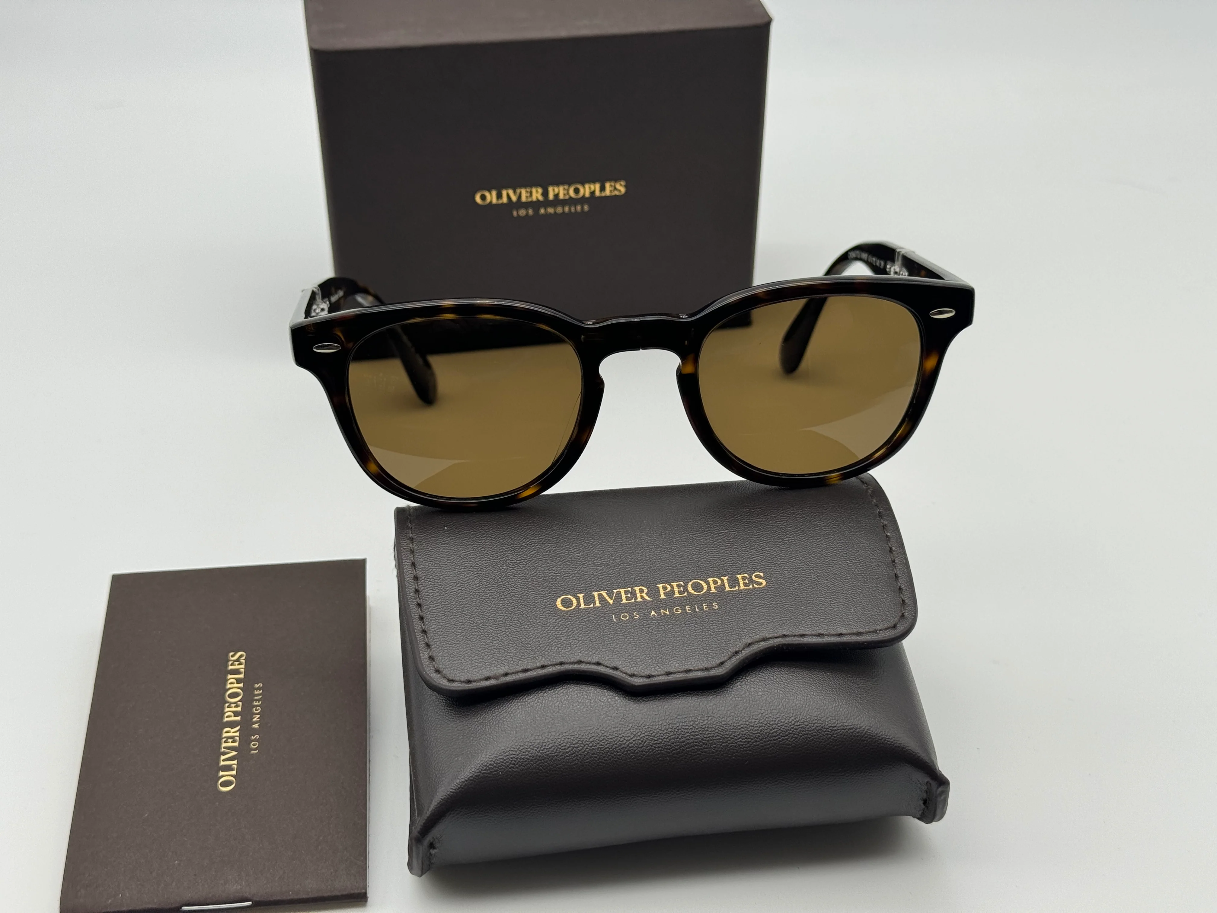Oliver Peoples Sheldrake Folding 1950 47mm OV 5471 100957 True Brown Polarized Italy NEW - Image 3