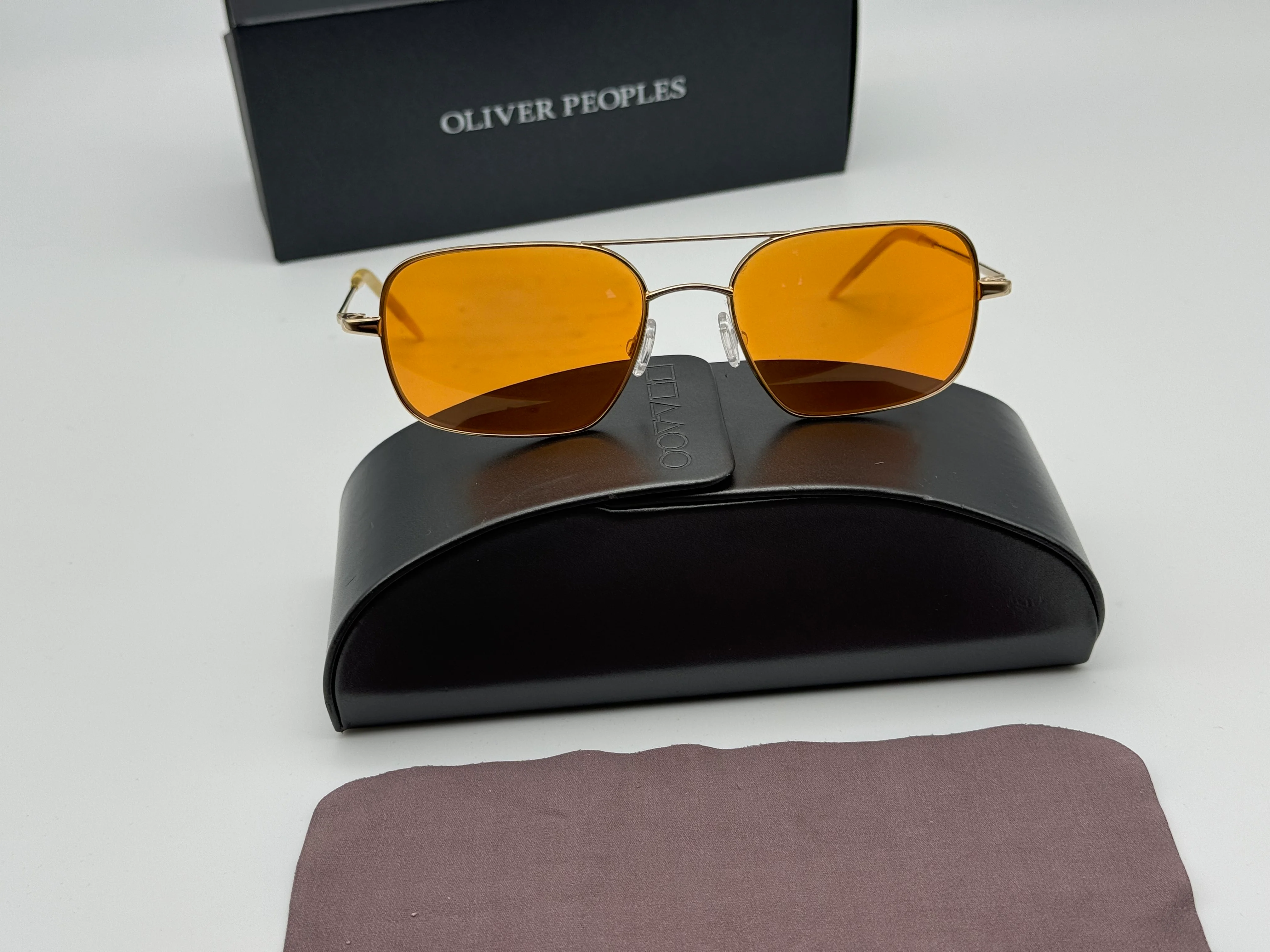 Oliver Peoples Victory 55 Gold VFX Cognac Burn Notice Michael Weston Rare Polarized Preowned - Image 7