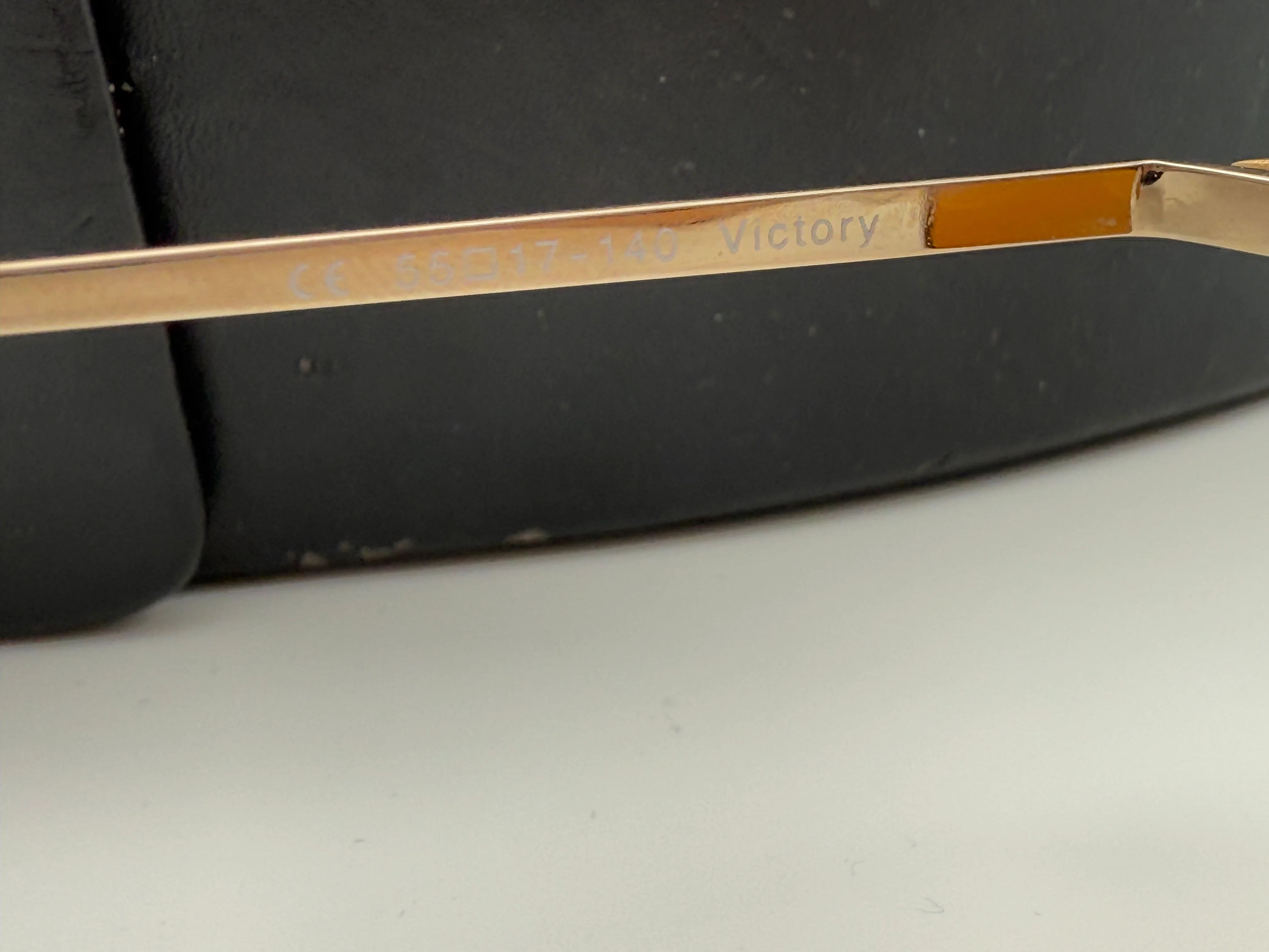 Oliver Peoples Victory 55mm Gold / Cognac CR39 Lens Burn Notice First Gen titanium Japan Preowned - Image 6