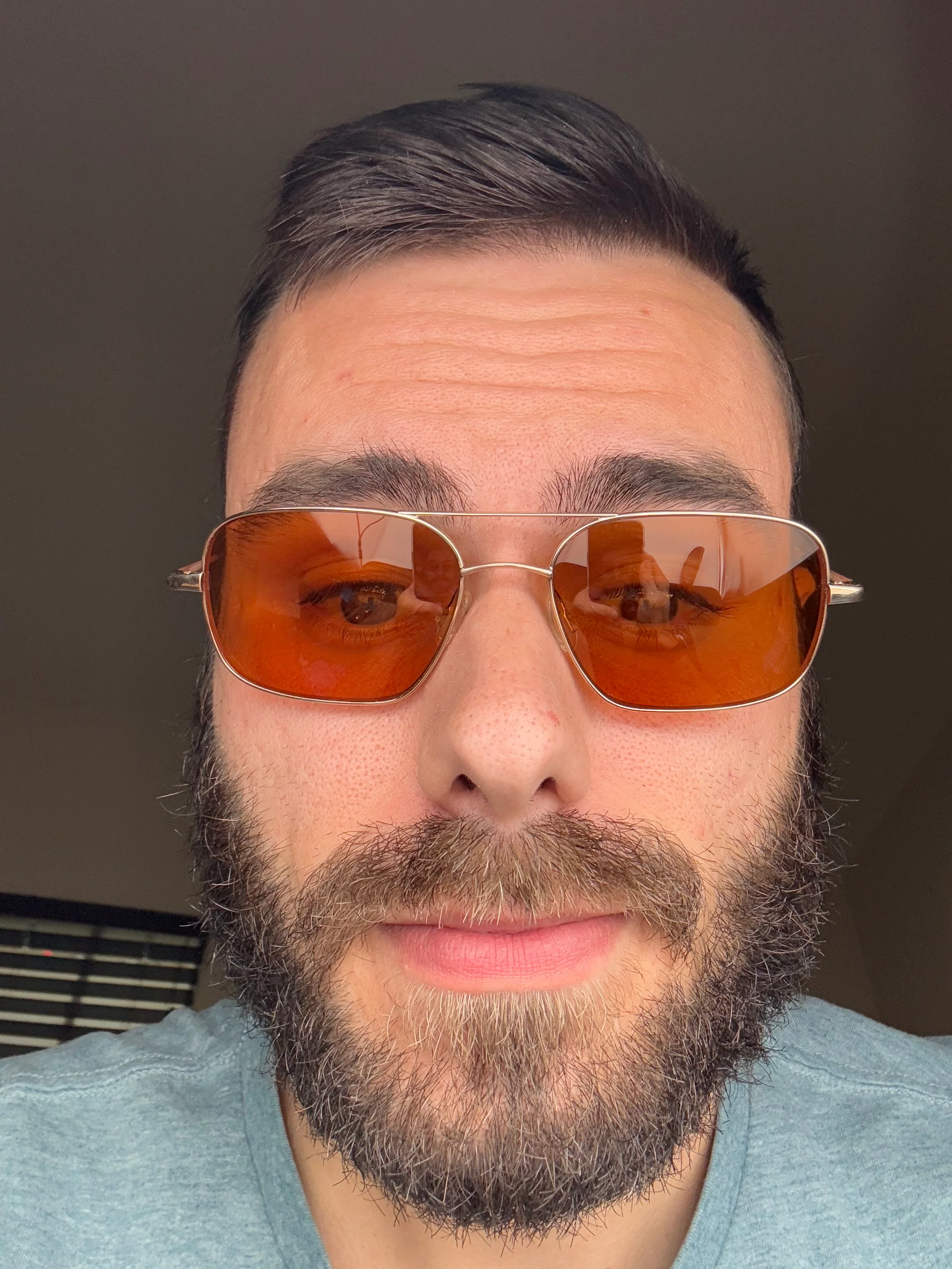 Oliver Peoples Victory 55mm Gold / Cognac CR39 Lens Burn Notice First Gen titanium Japan Preowned - Image 8