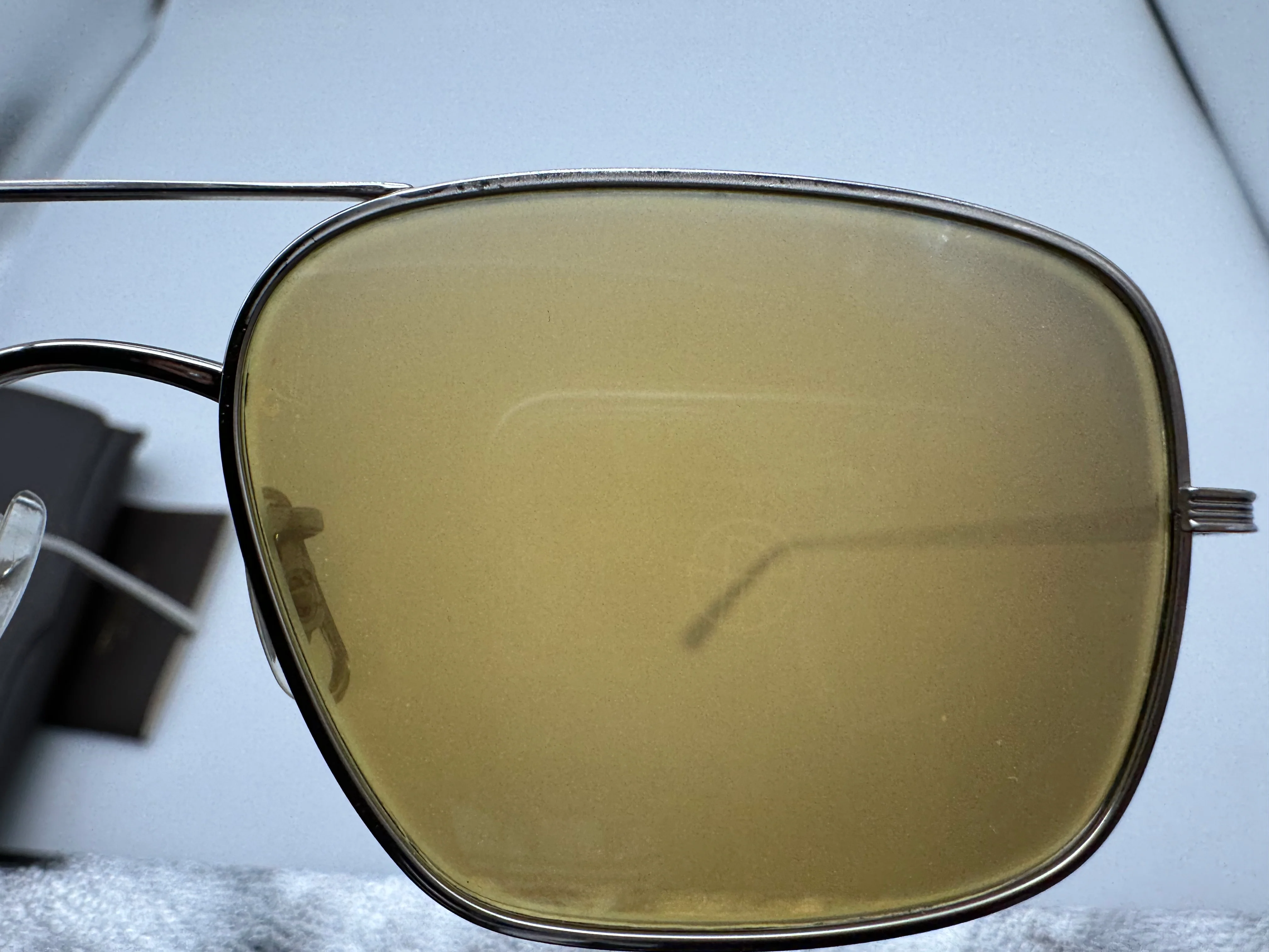 Oliver Peoples Victory L.A. 54mm OV1246ST Silver Mustard 50360F Titanium made in Japan - Image 14