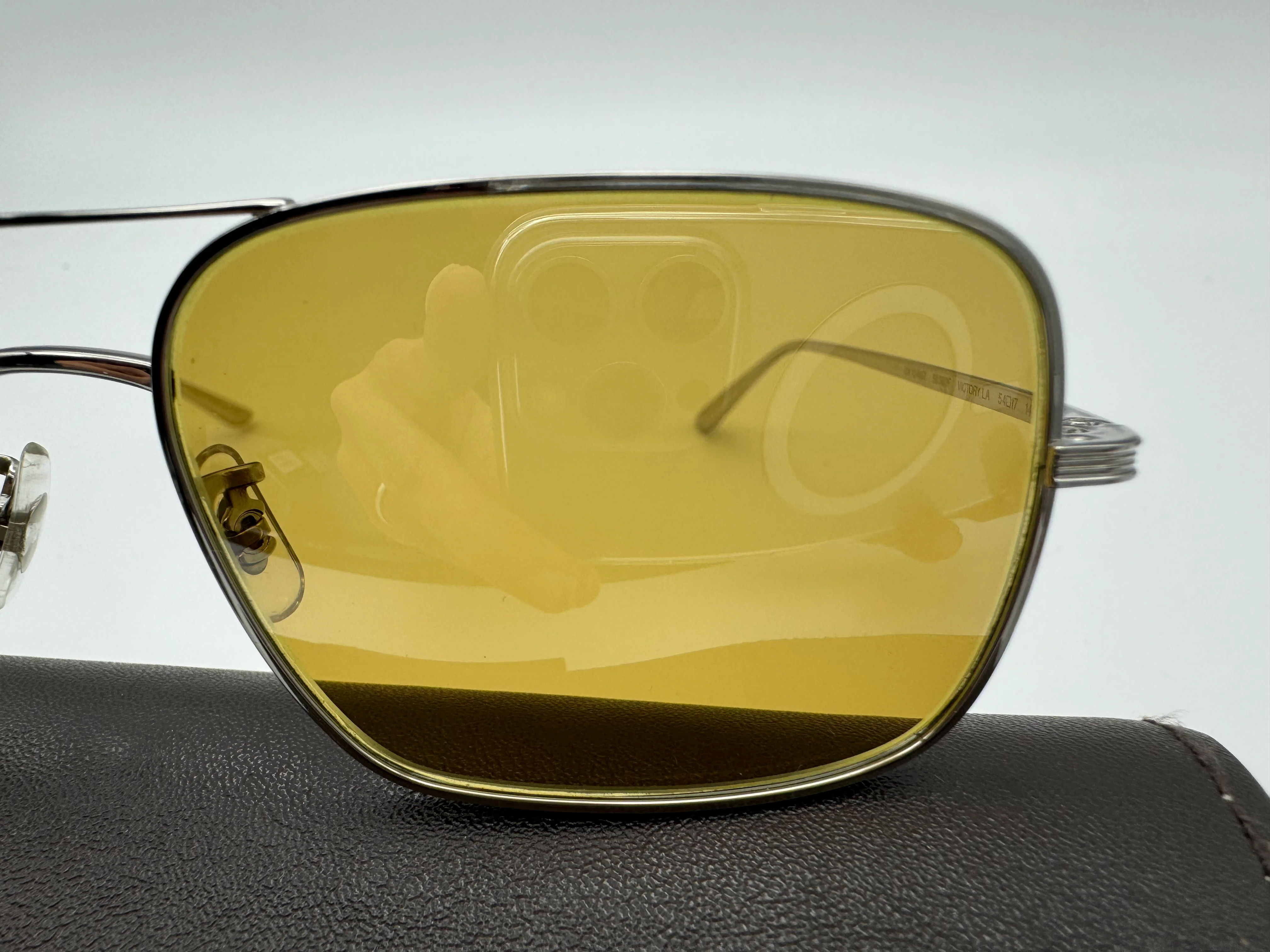 Oliver Peoples Victory L.A. 54mm OV1246ST Silver Mustard 50360F Titanium made in Japan - Image 4