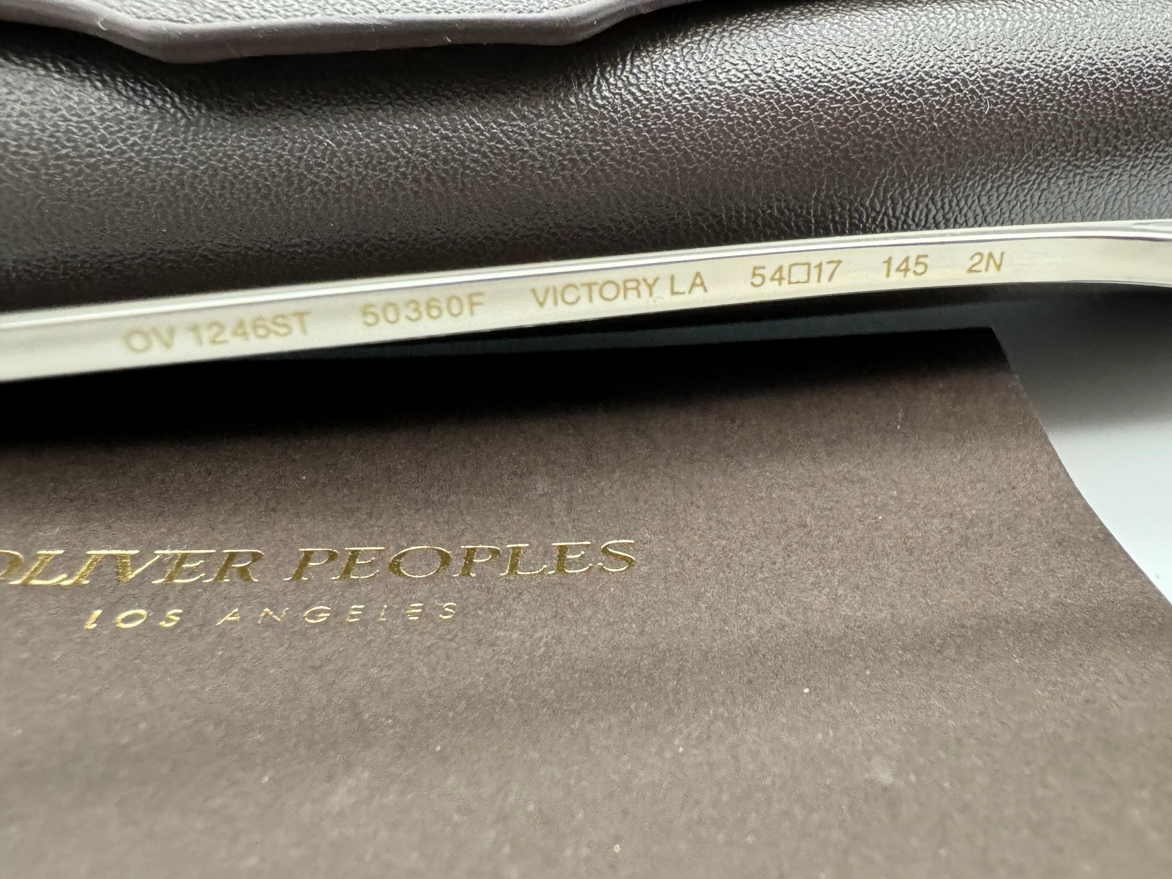 Oliver Peoples Victory L.A. 54mm OV1246ST Silver Mustard 50360F Titanium made in Japan - Image 9