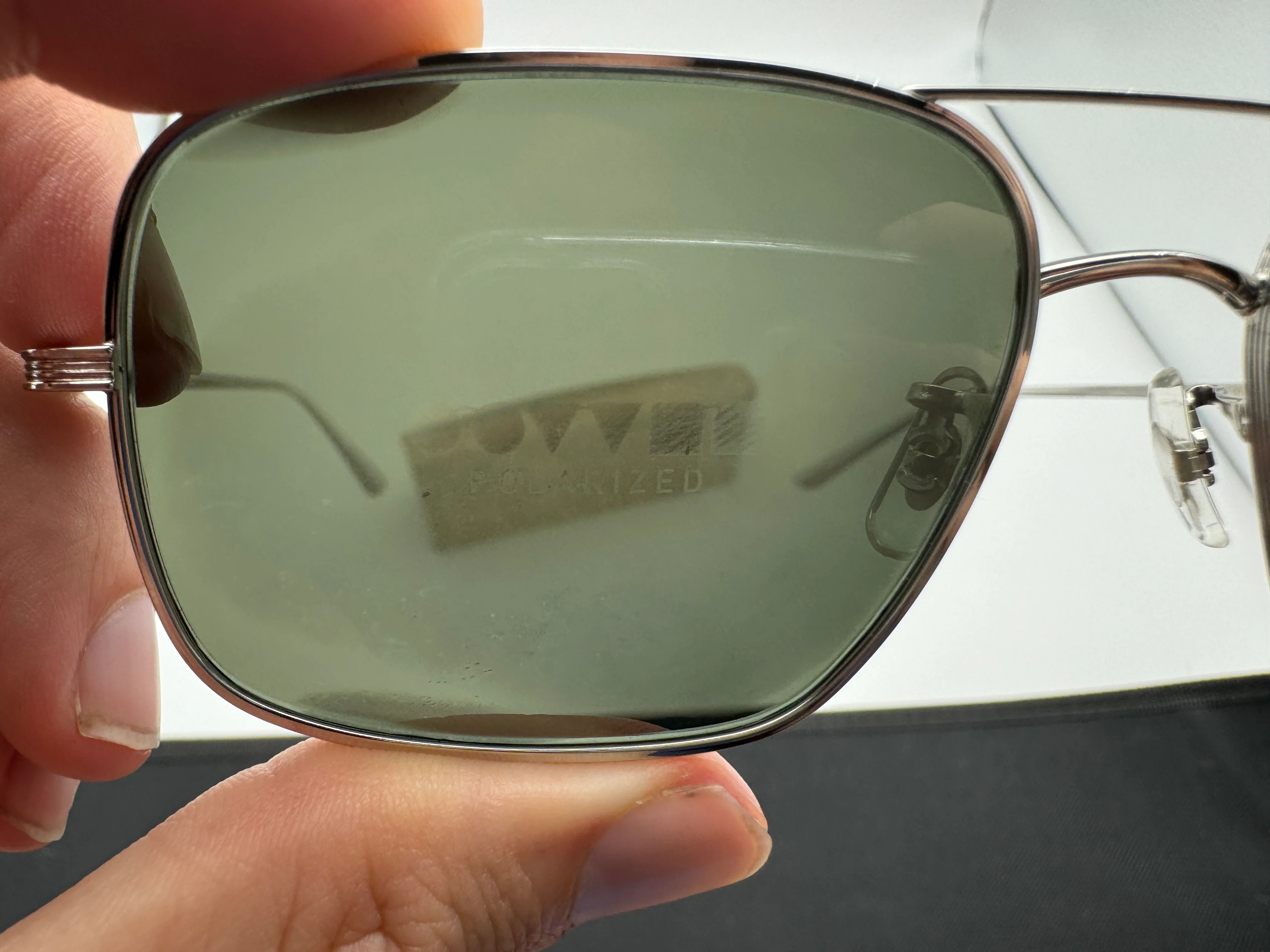 Oliver Peoples Victory LA 54mm OV 1246 ST Silver Midnight Express Polarized Silver Titanium Preowned - Image 14