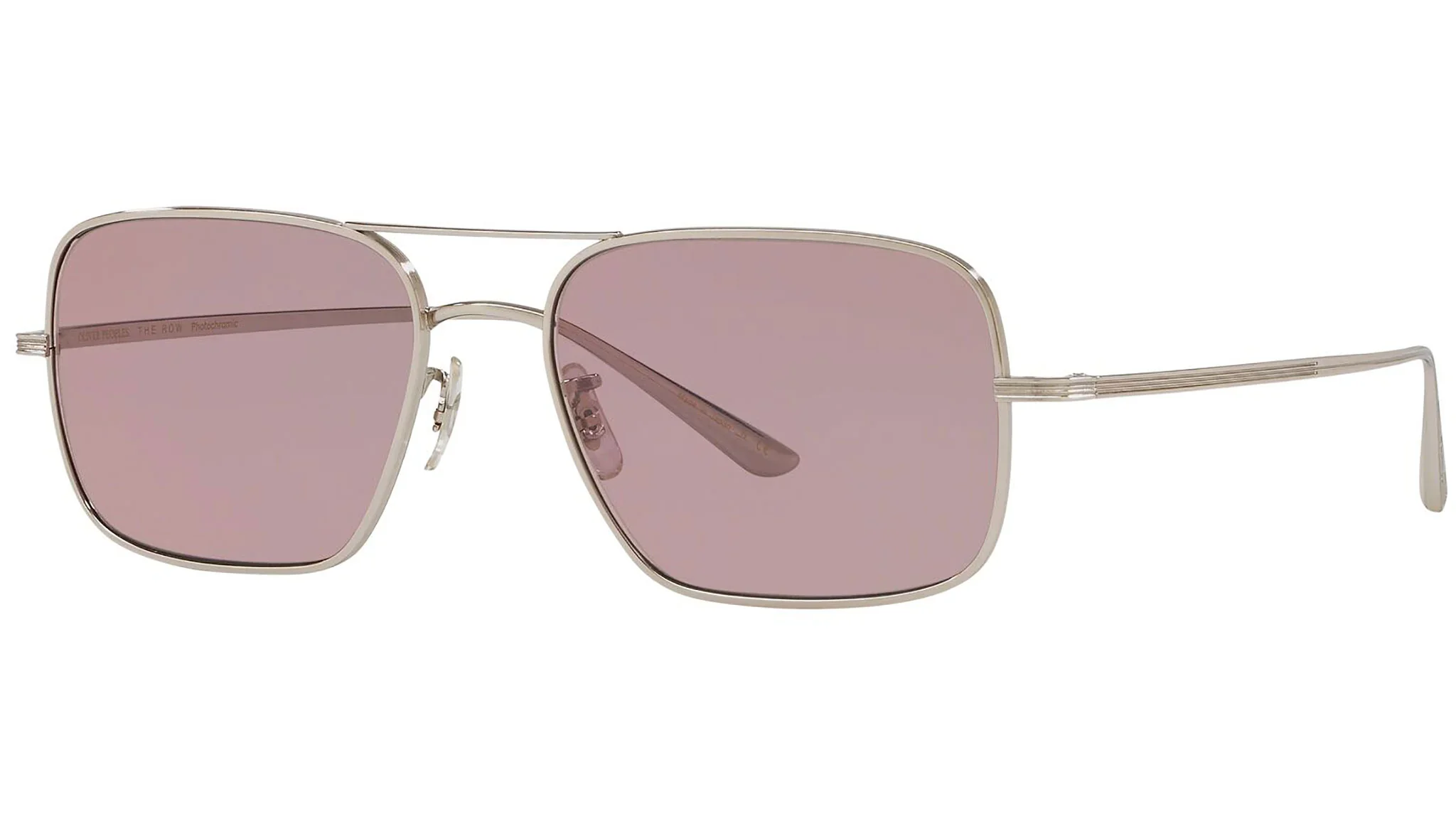 Oliver Peoples Victory The Row LA 54mm Silver Purple Photochromic Titanium Aviator Sunglasses OV1246ST - Image 2