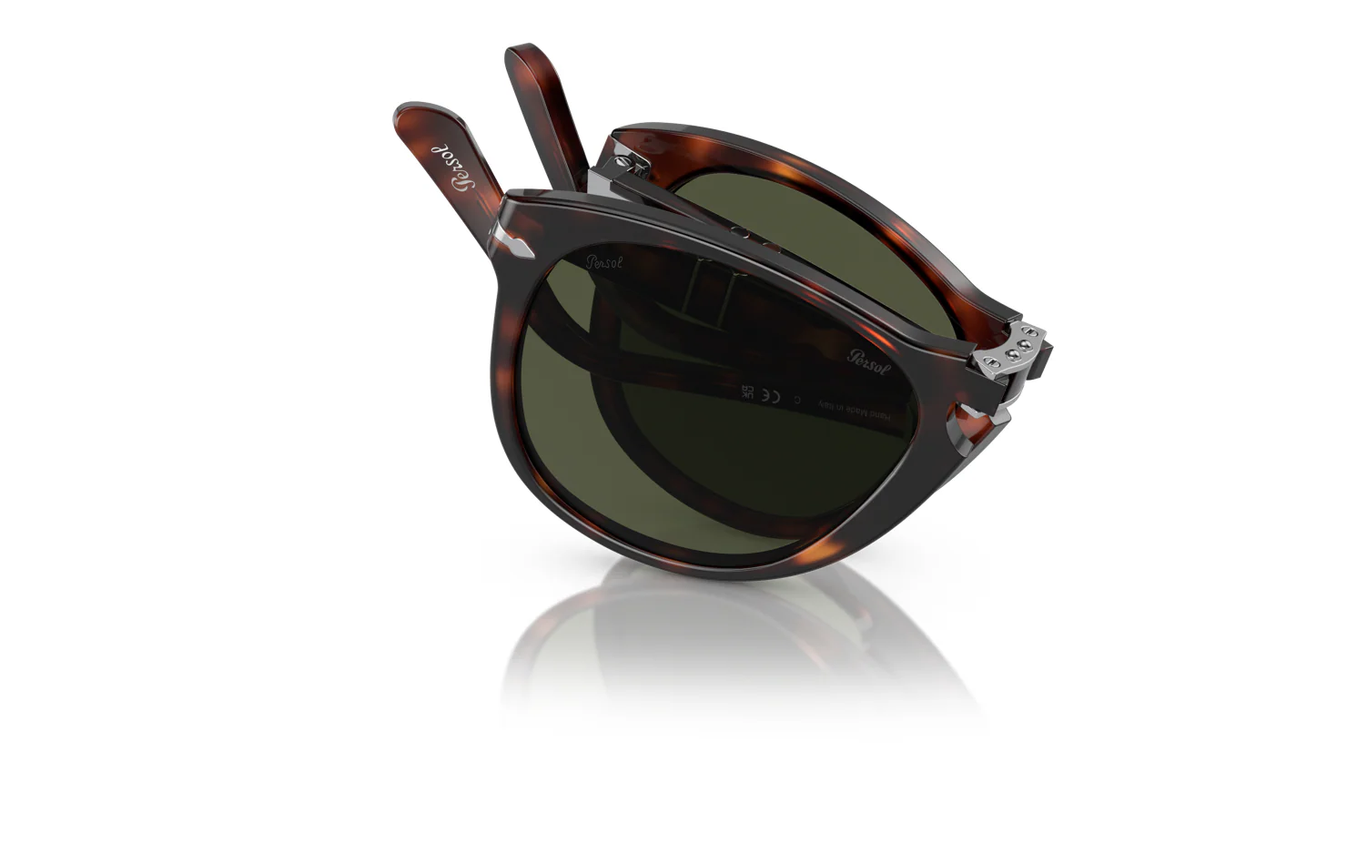 Persol 714 54mm 24/31 Havana Green Folding Sunglasses Italy NEW - Image 3