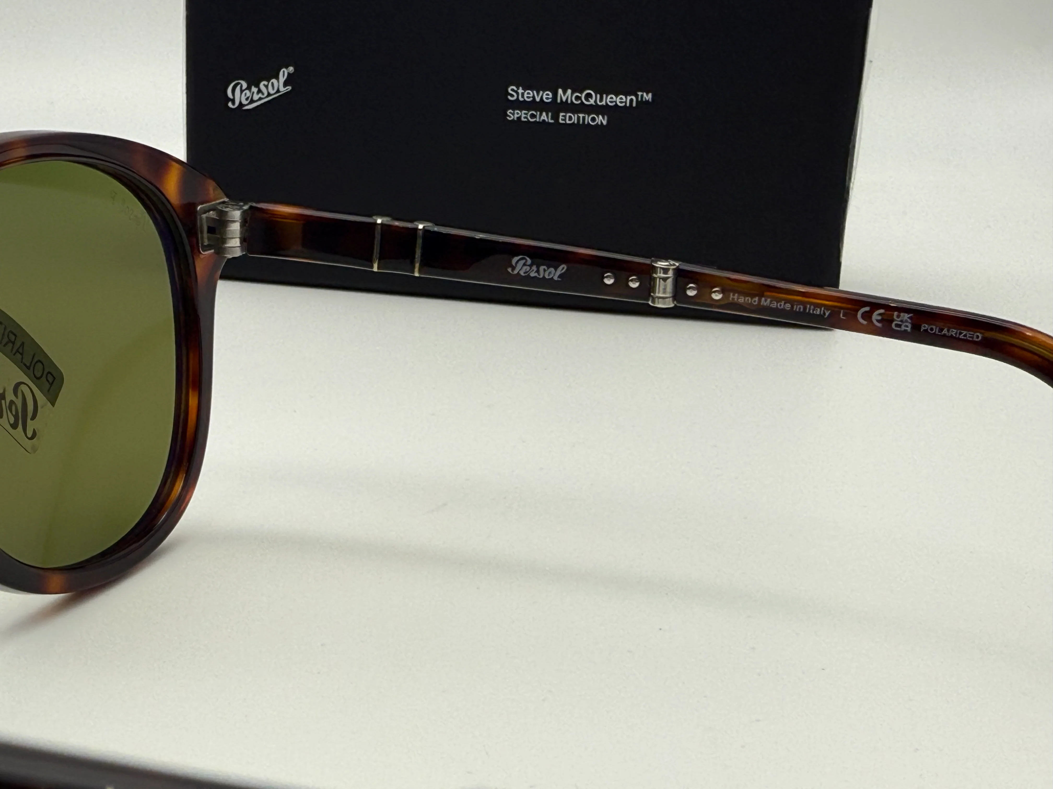 Persol 714 SM 24/P1 54MM Steve McQueen Folding Havana / polar green Lens Open Box - Image 3