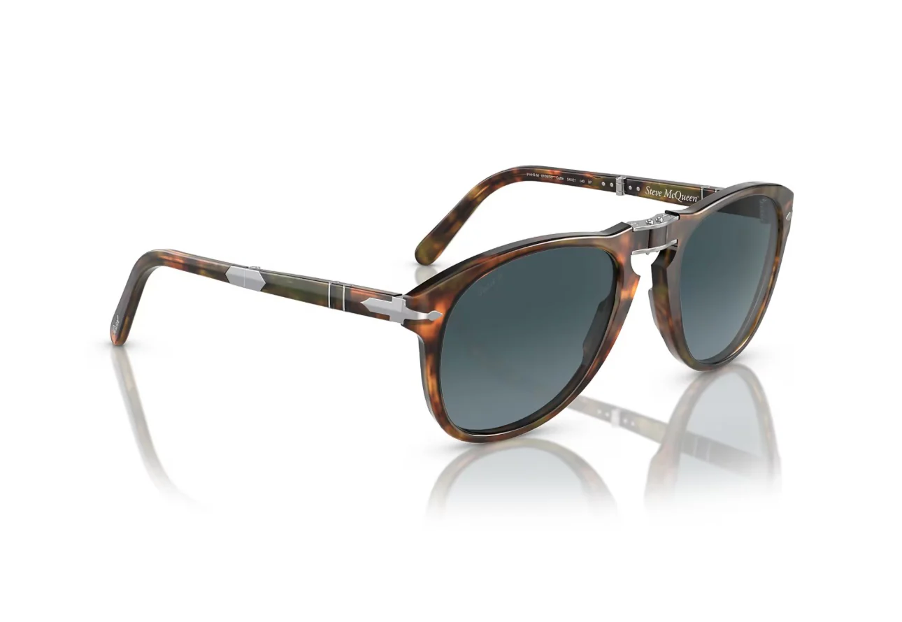 Persol 714 SM 54mm Caffe Light Blue Gradient Dark Blue Polarized 0108 / S3 Steve McQueen Italy NEW - Image 5