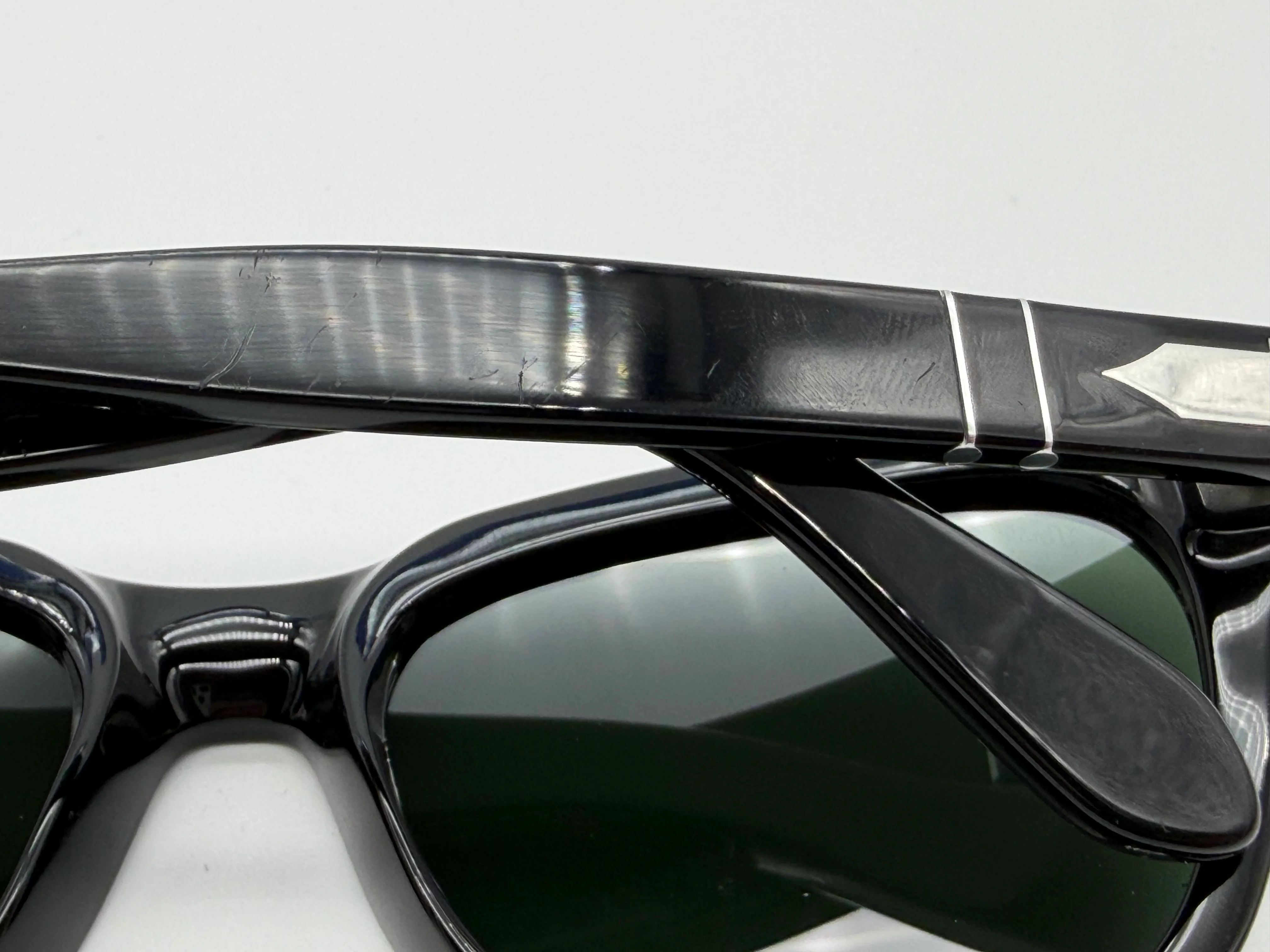 Persol PO 0086s 57mm Black / Green 95 / 31 Italy Preowned - Image 8