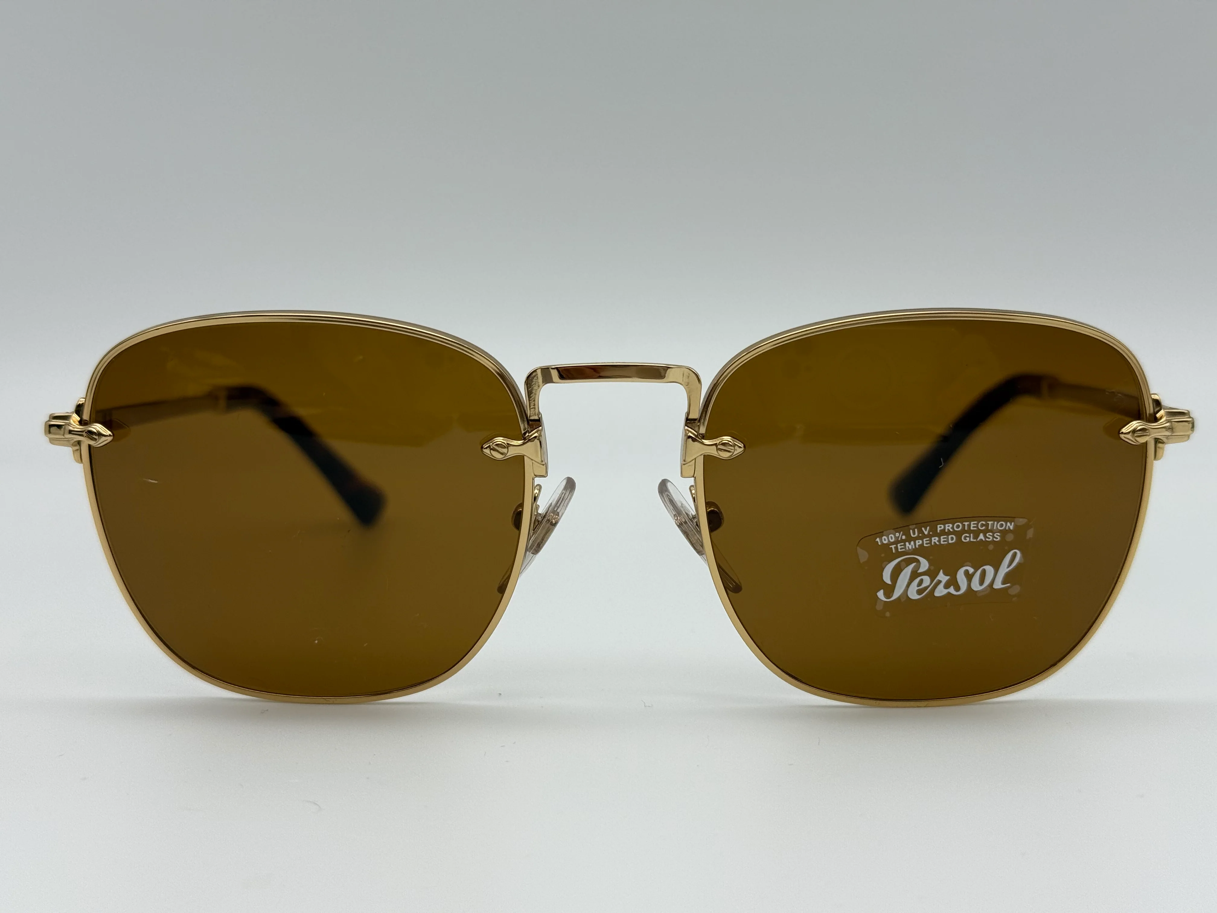 Persol PO 2490 54mm Gold / Brown Glass Lenses 1142/ 33 Italy NEW - Image 3