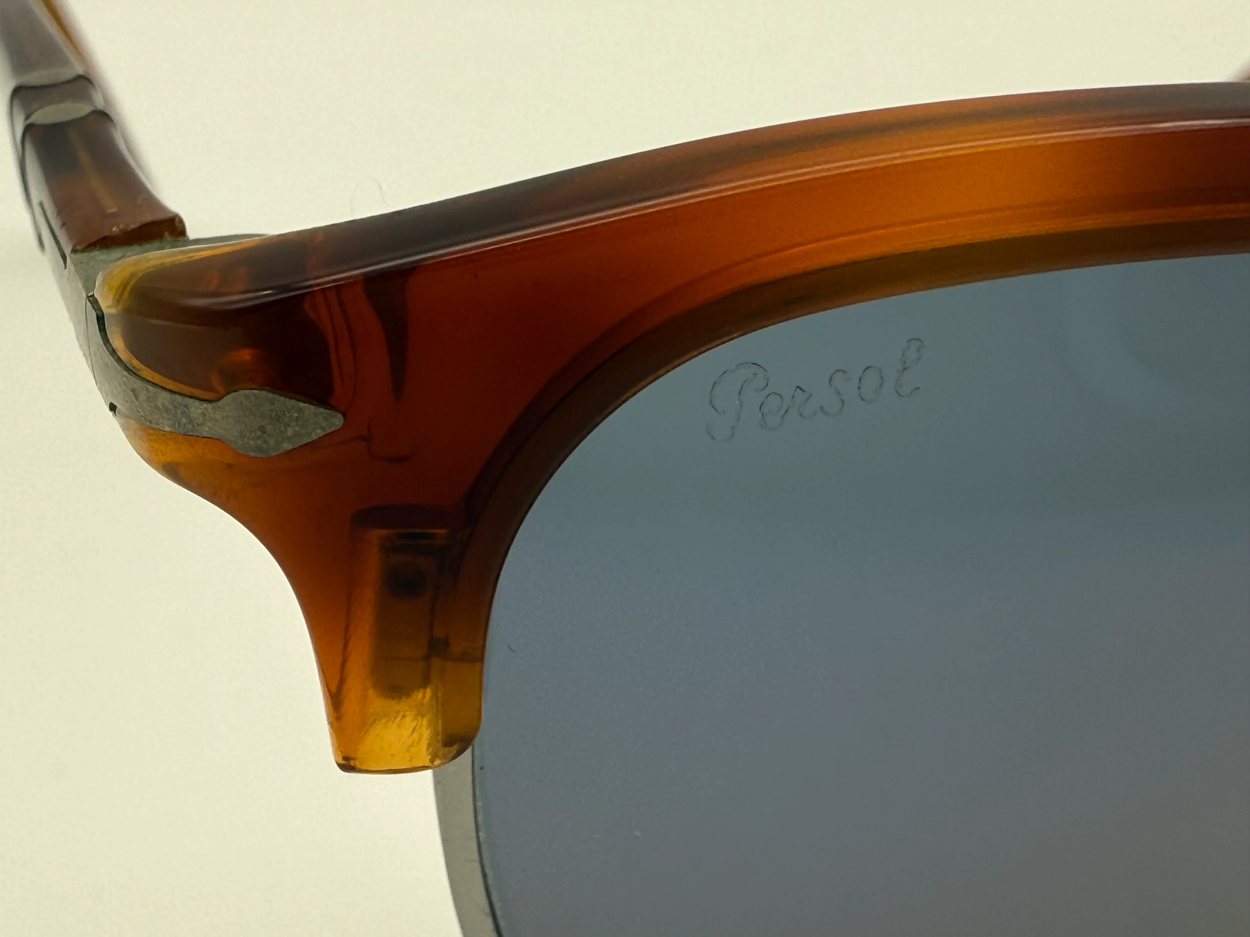 Persol PO 3132 Folding 51mm light blue / terra di siena 96 56 italy preowned - Image 4