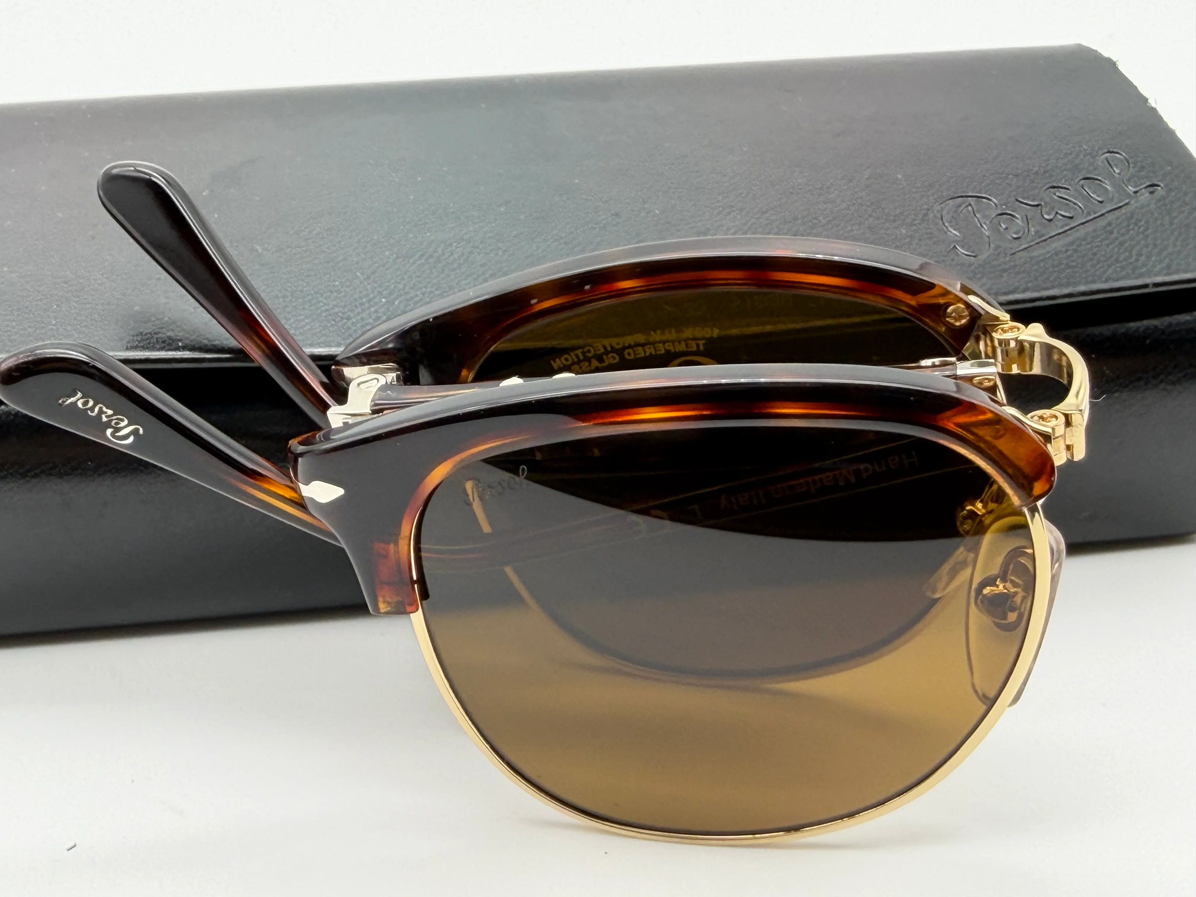 Persol PO 3132S 51mm Folding 24/33 Havana/Brown Glass Lens Italy Open Box - Image 11