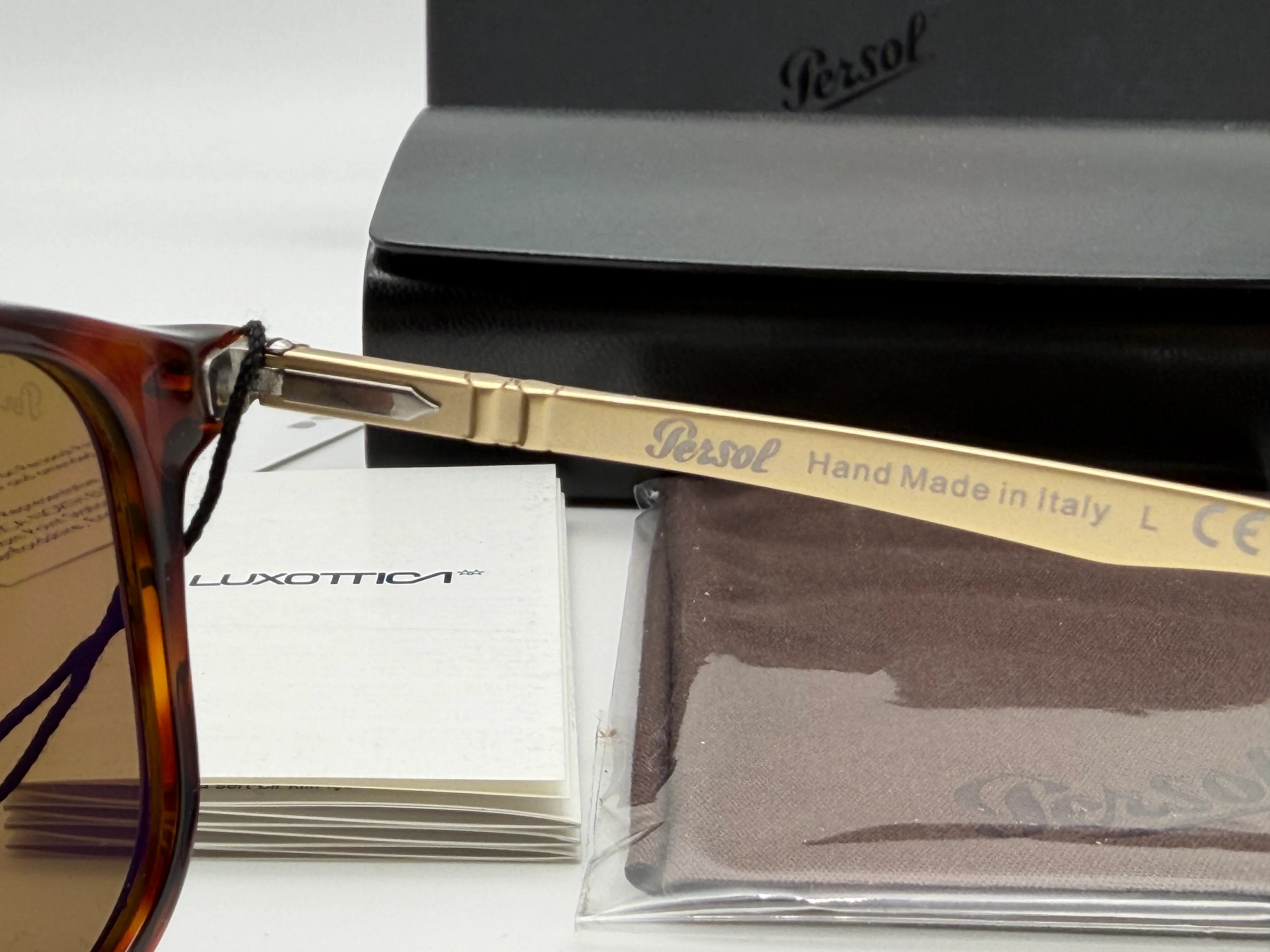 Persol PO 3246 53mm Havana / Polarized Brown Glass Lens 24 / 57 Italy NEW - Image 6