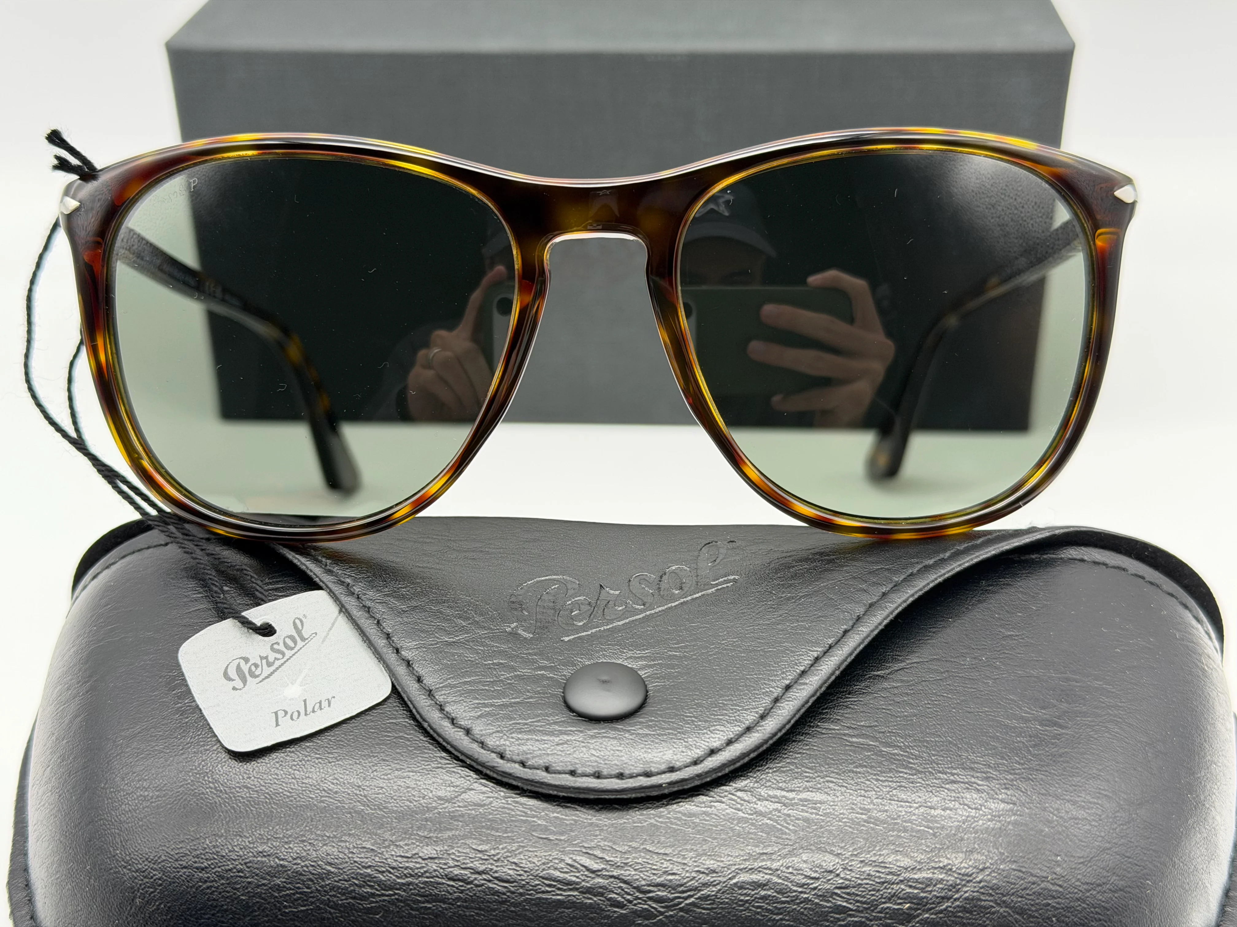 Persol PO 3314S 57mm Havana / Polarized Green 24 / 58 Italy NEW - Image 4