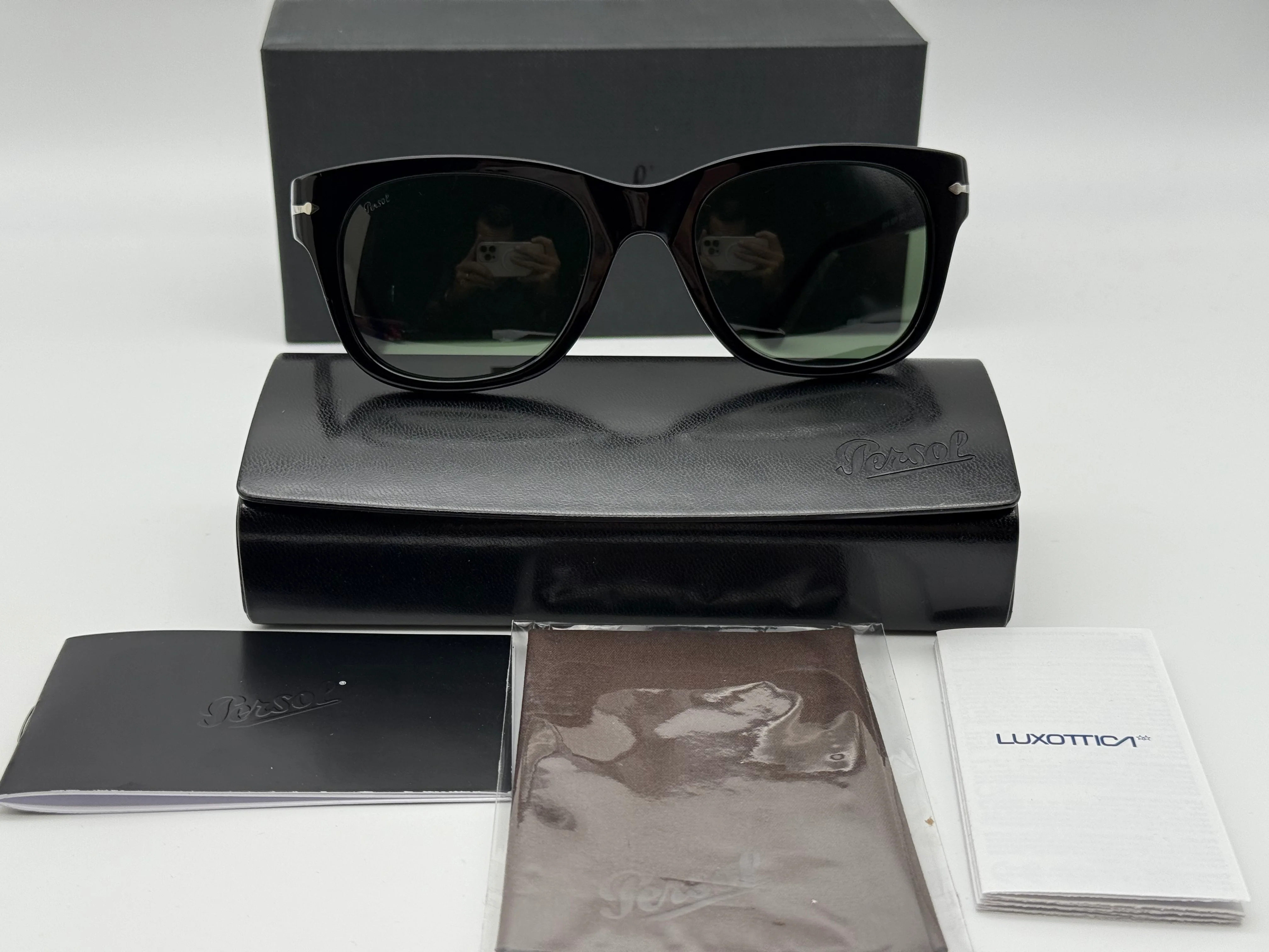 Persol PO 3372 S 53mm Black / Green Glass 95 / 31 Italy NEW - Image 4