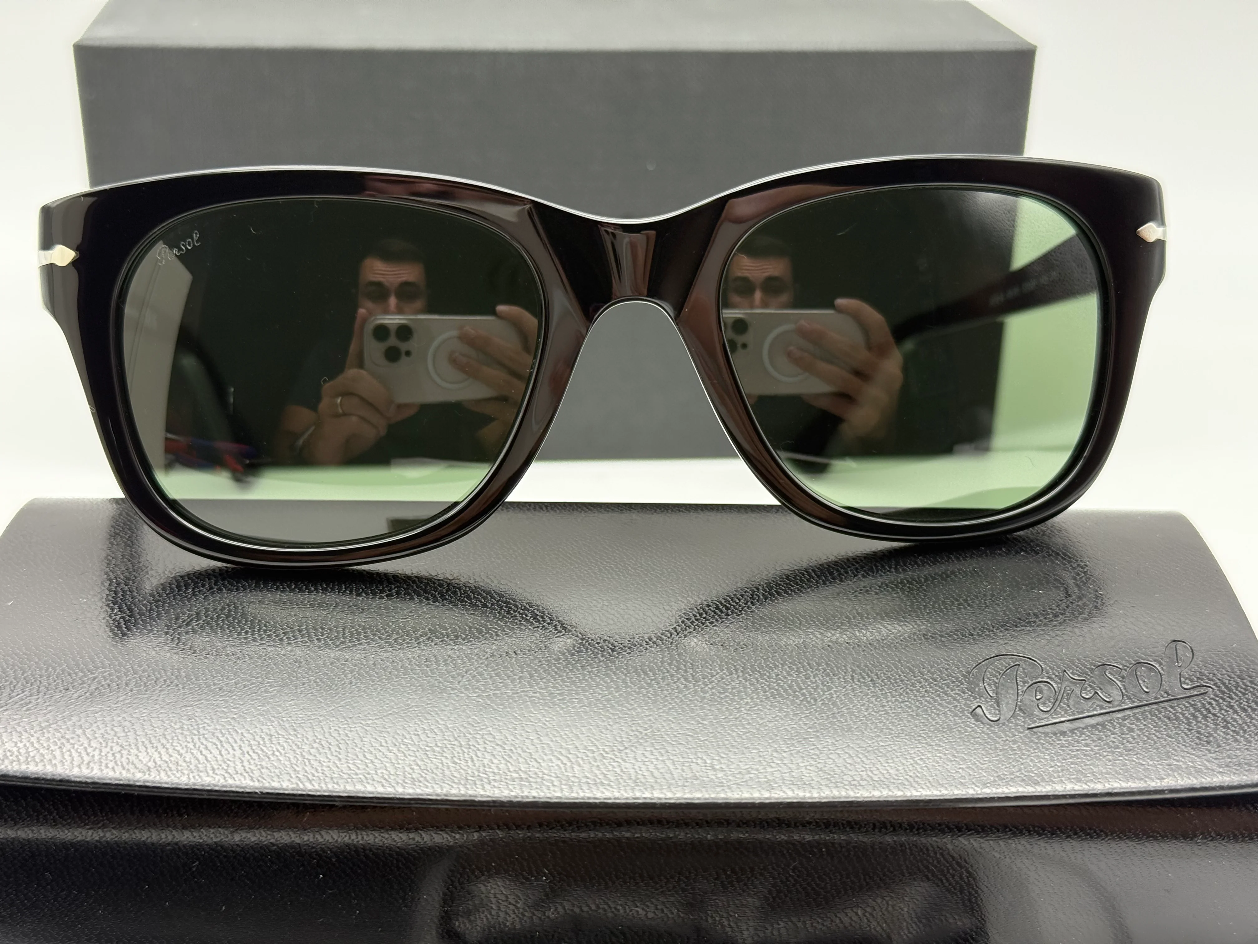 Persol PO 3372 S 53mm Black / Green Glass 95 / 31 Italy NEW - Image 5