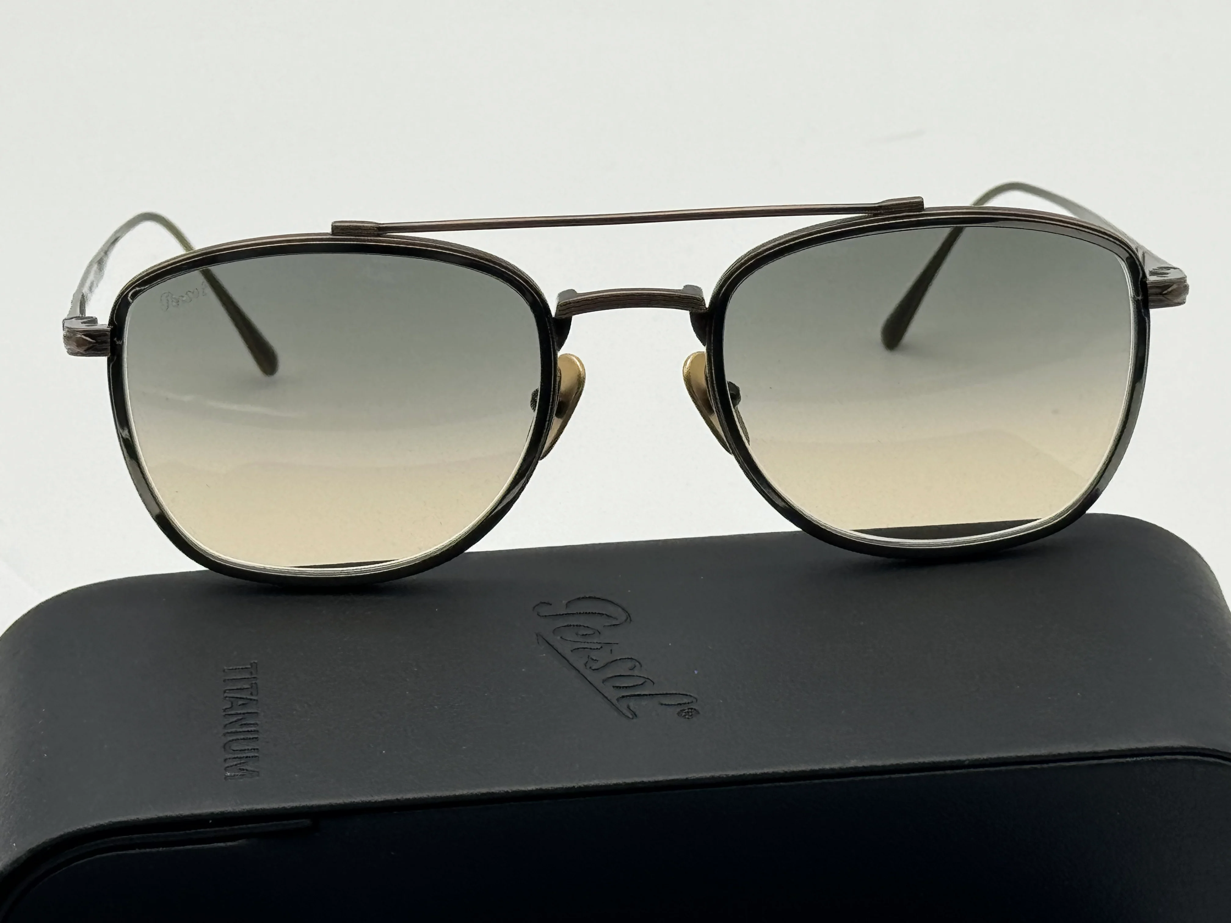 Persol PO 5005 ST Titanium 50mm Brown / Gunmetal Gradient Gray Glass Lens 800732 Japan NEW - Image 9