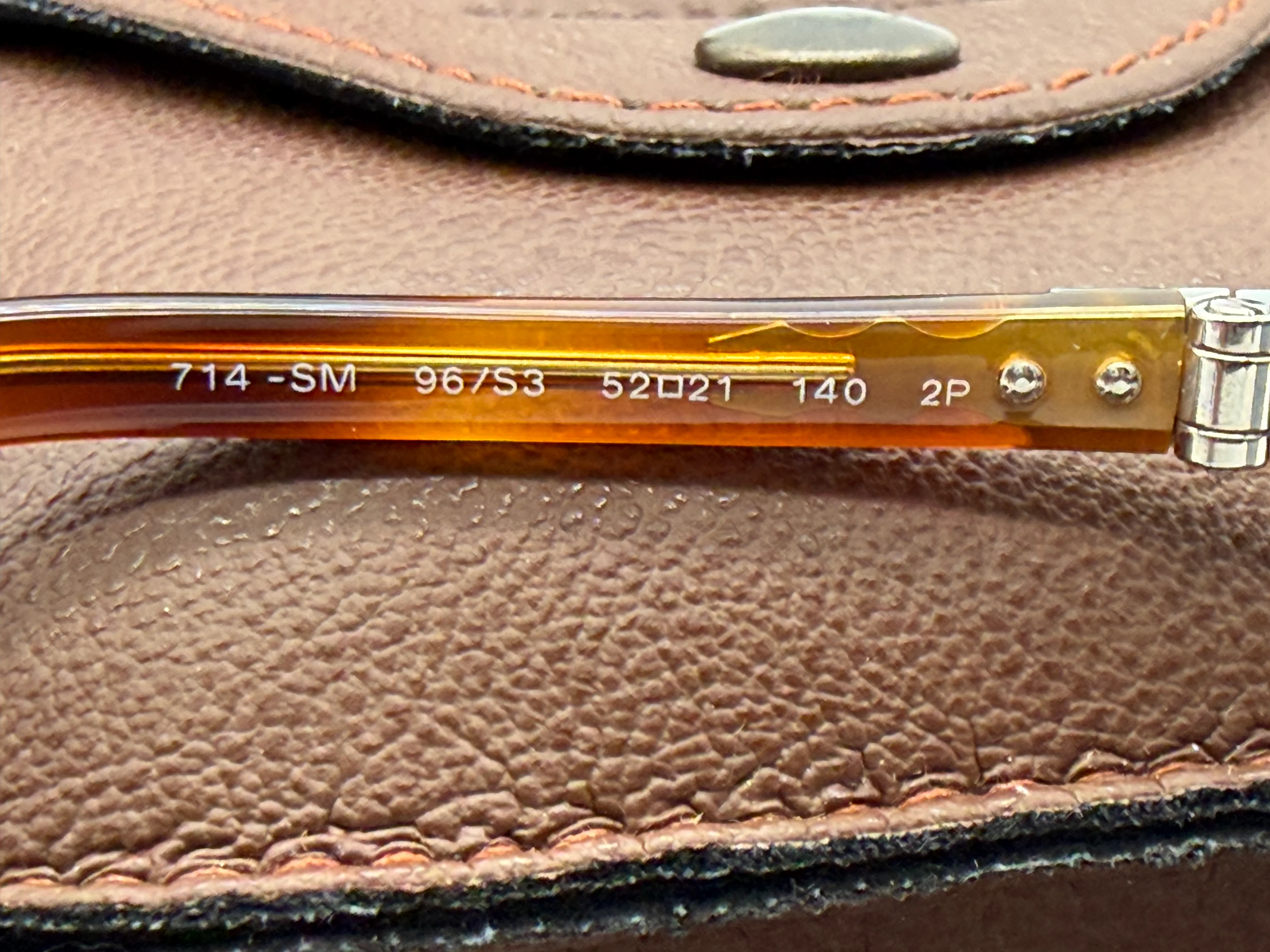 PERSOL PO 714 SM 52mm Light Havana / Polarized Blue Crystal Lens 96/S3 Italy NOS - Image 10