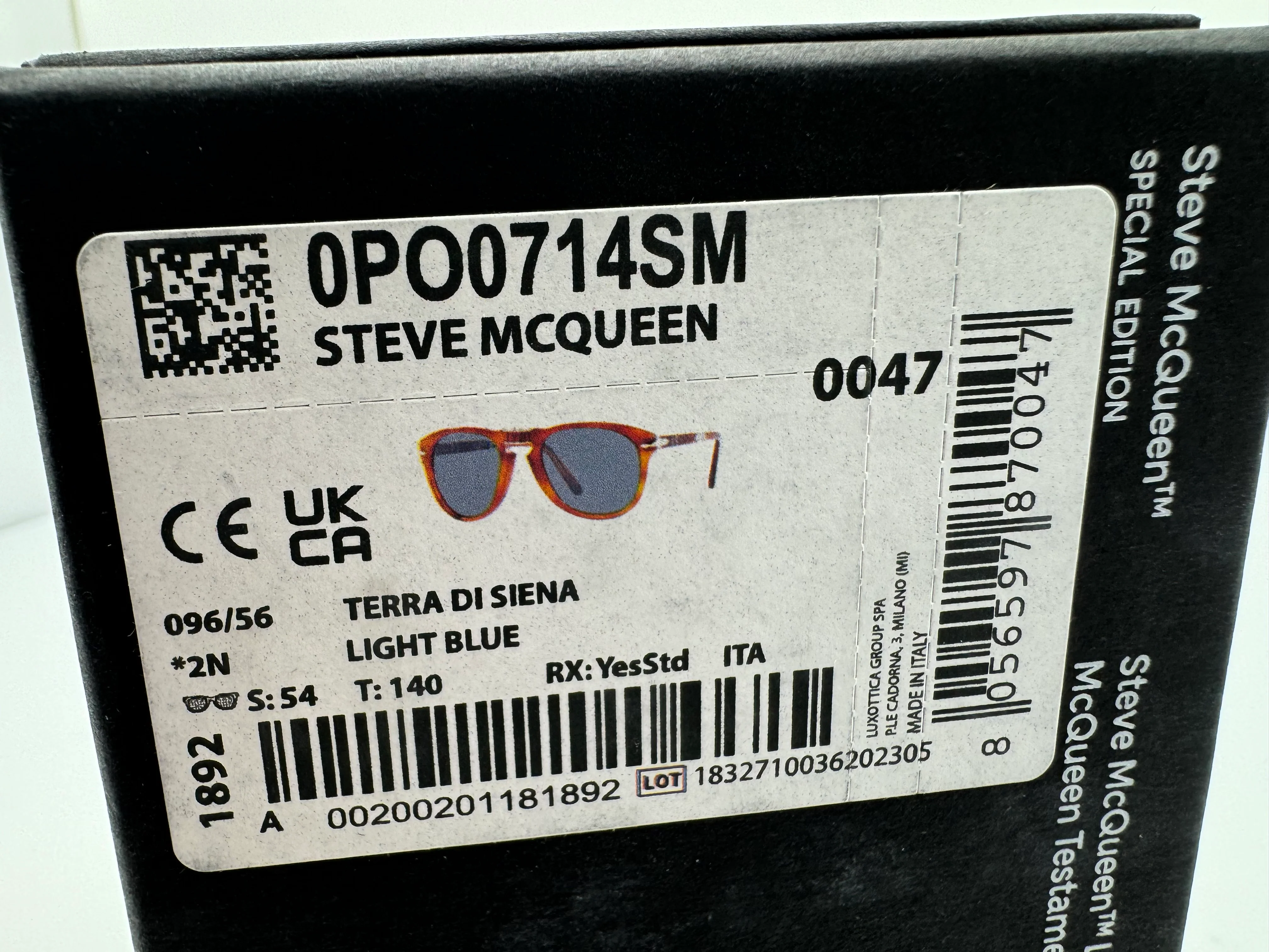 Persol PO 714 SM Steve McQueen 54mm Terra Di Siena / Light Blue Dark Blue 096/56 Italy NEW - Image 10