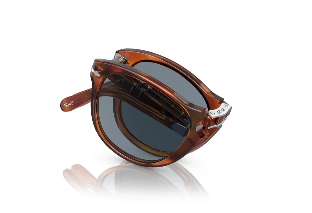 Persol PO 714 SM Steve McQueen 54mm Terra Di Siena / Light Blue Dark Blue 096/56 Italy NEW - Image 5