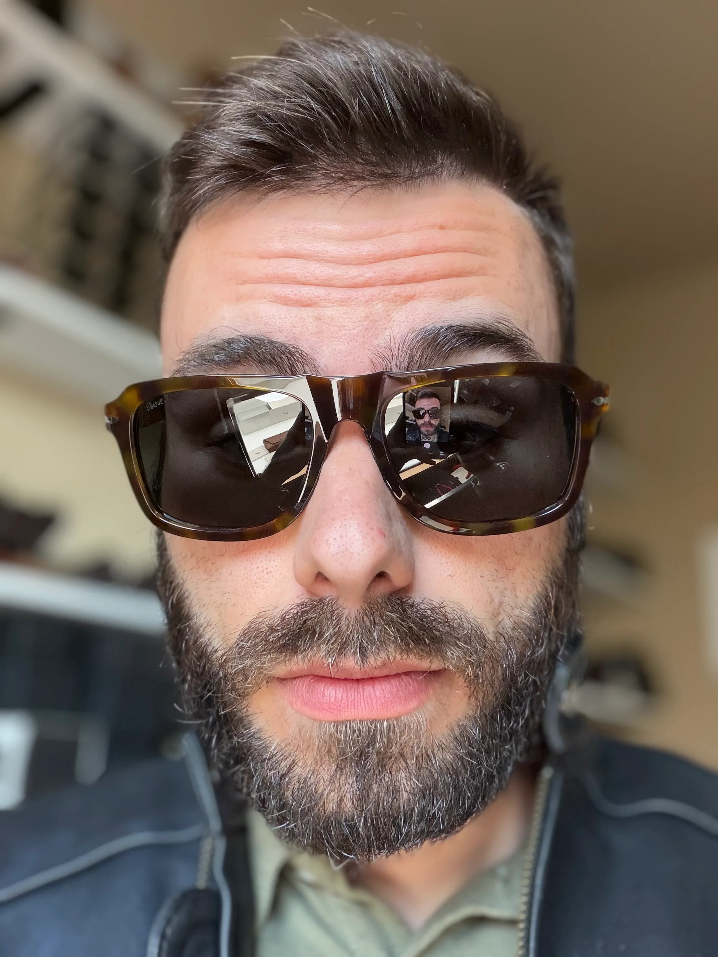 Persol PO 8002S 55mm Yellow Brown Havana / Dark Gray 1243B1 Italy NEW - Image 10