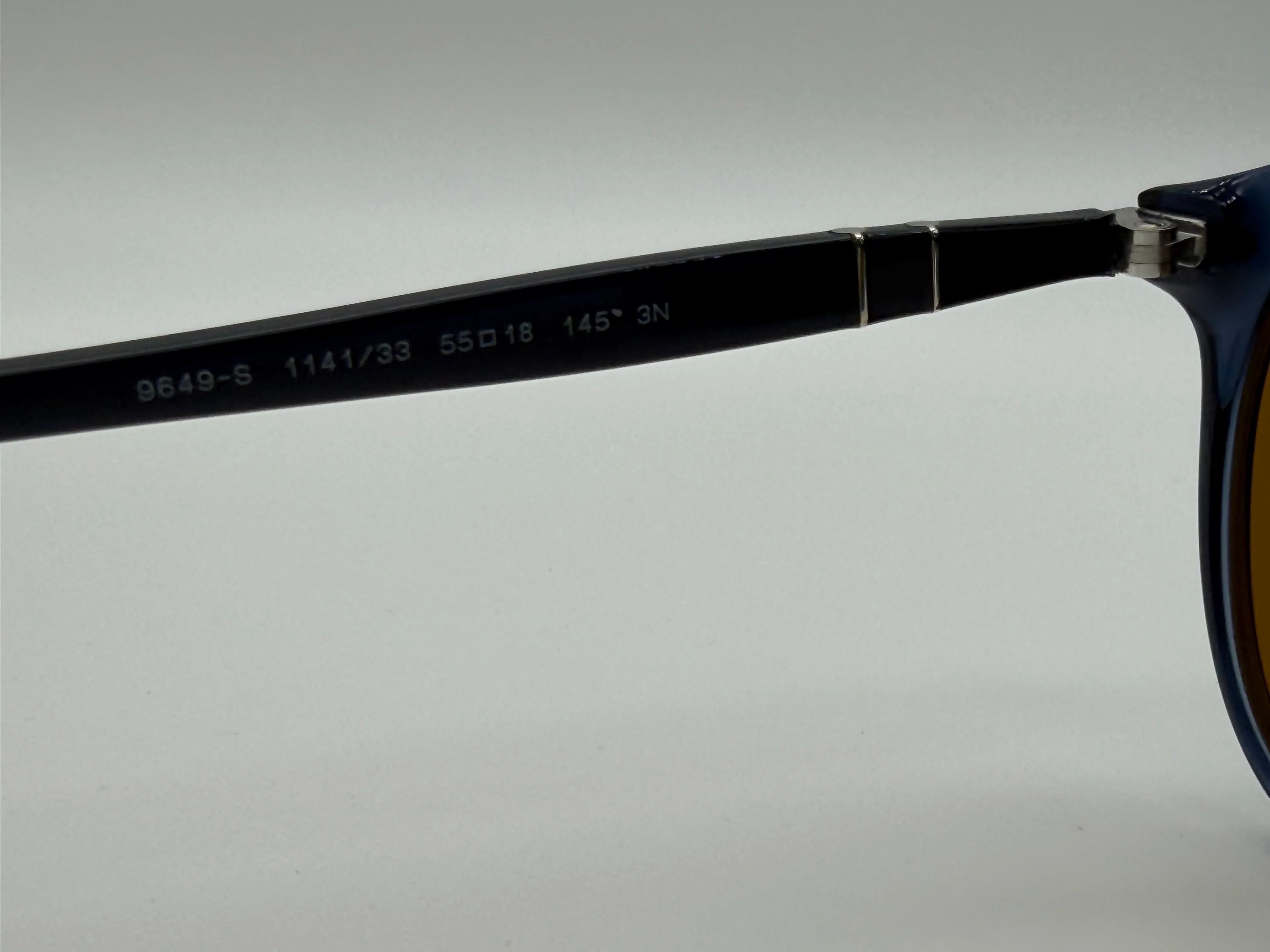 Persol PO 9649 55mm Transparent Blue / Brown Glass 114133 Italy NEW - Image 10