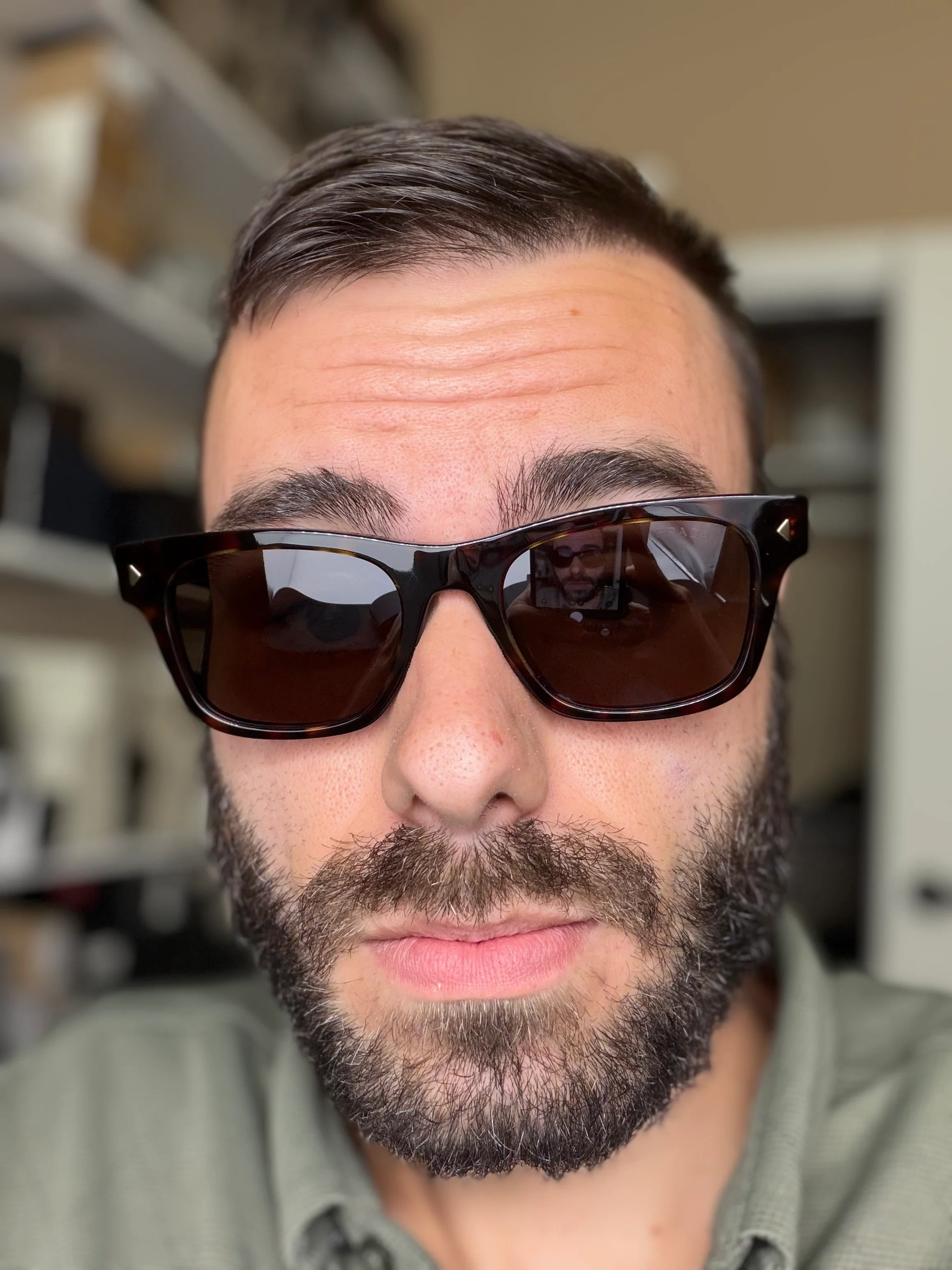 Prada PR A17s 51mm Wayfarer Radica Tortoise/ Dark Brown Glass Lens Italy NEW - Image 15