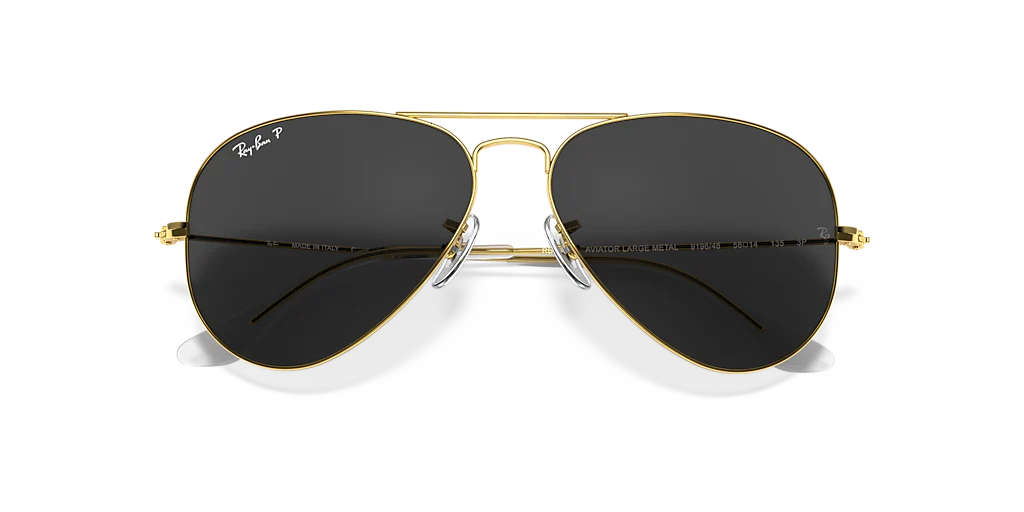 Ray-Ban Aviator 58mm Black Polarized / Gold RB 3025 9196 / 48 Italy NEW - Image 3