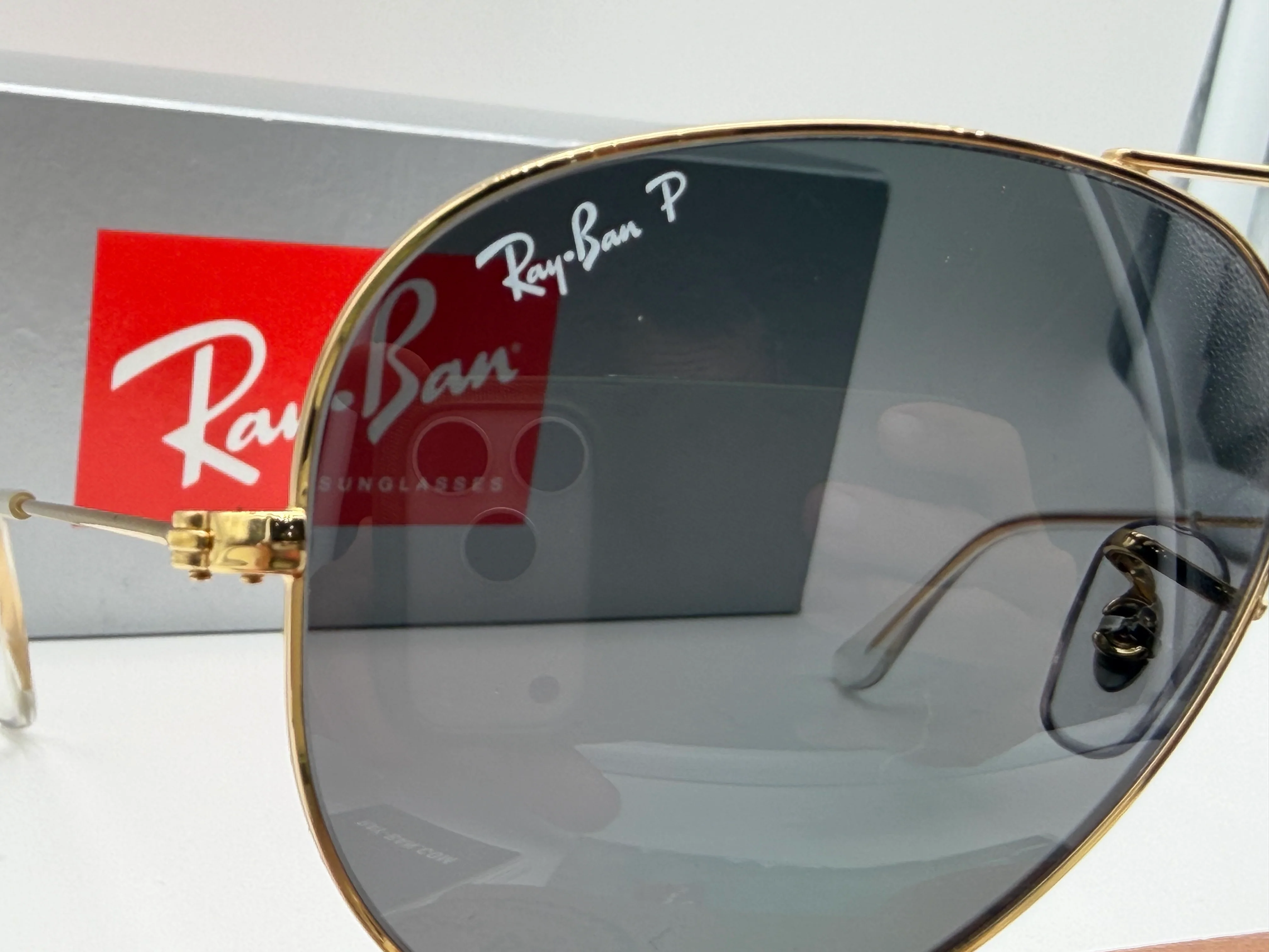 Ray-Ban Aviator 58mm Black Polarized / Gold RB 3025 9196 / 48 Italy NEW - Image 6