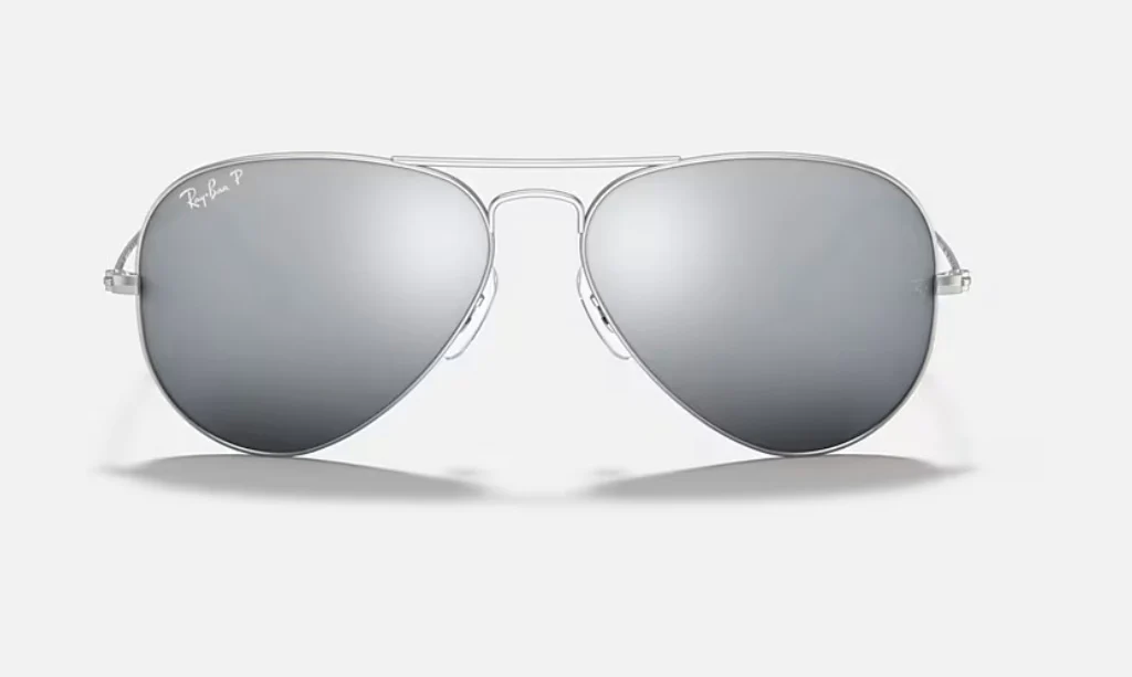Ray-Ban Aviator 58mm RB 3025 Matte Silver / Silver Dark Gray Mirror Italy NEW - Image 2