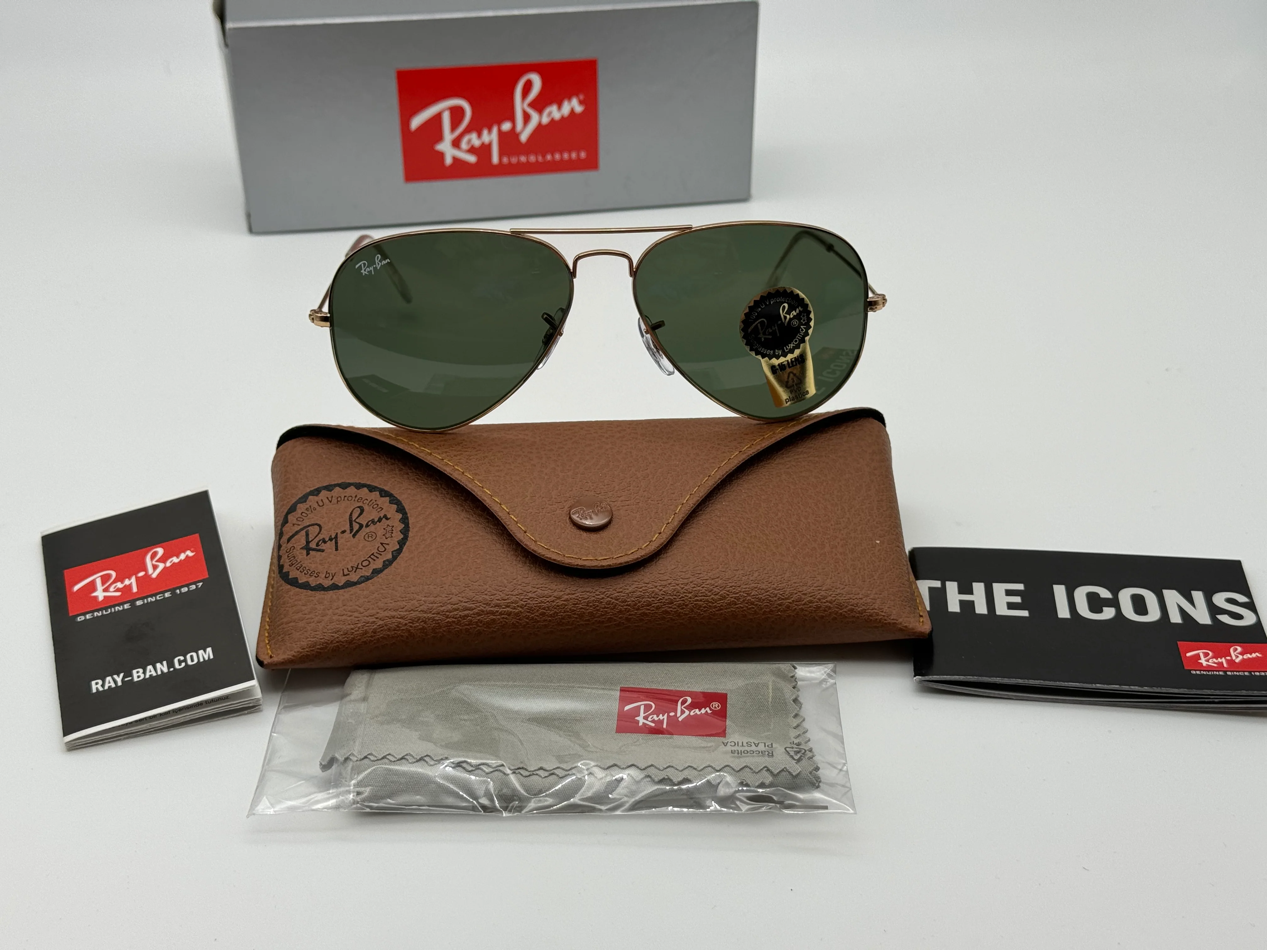 Ray-Ban Aviator 58mm RB 3025 Rose Gold / G-15 920231 Italy NEW - Image 12