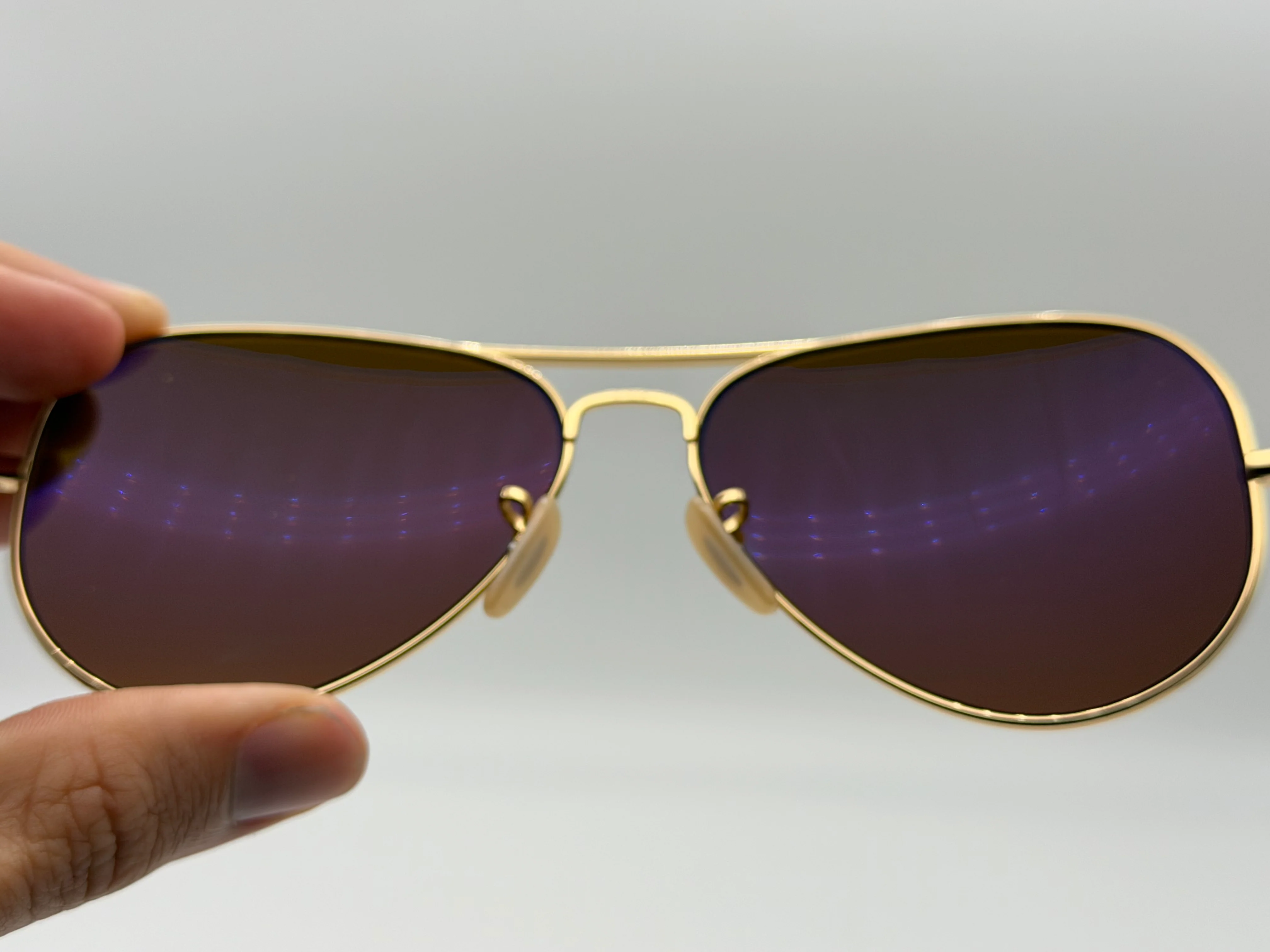 Ray-Ban Aviator Ultra Titanium Limited Edition RB 8029 K 18K Gold / Gold Mirror P 3 Plus lens 040K / N3 Italy Preowned - Image 13