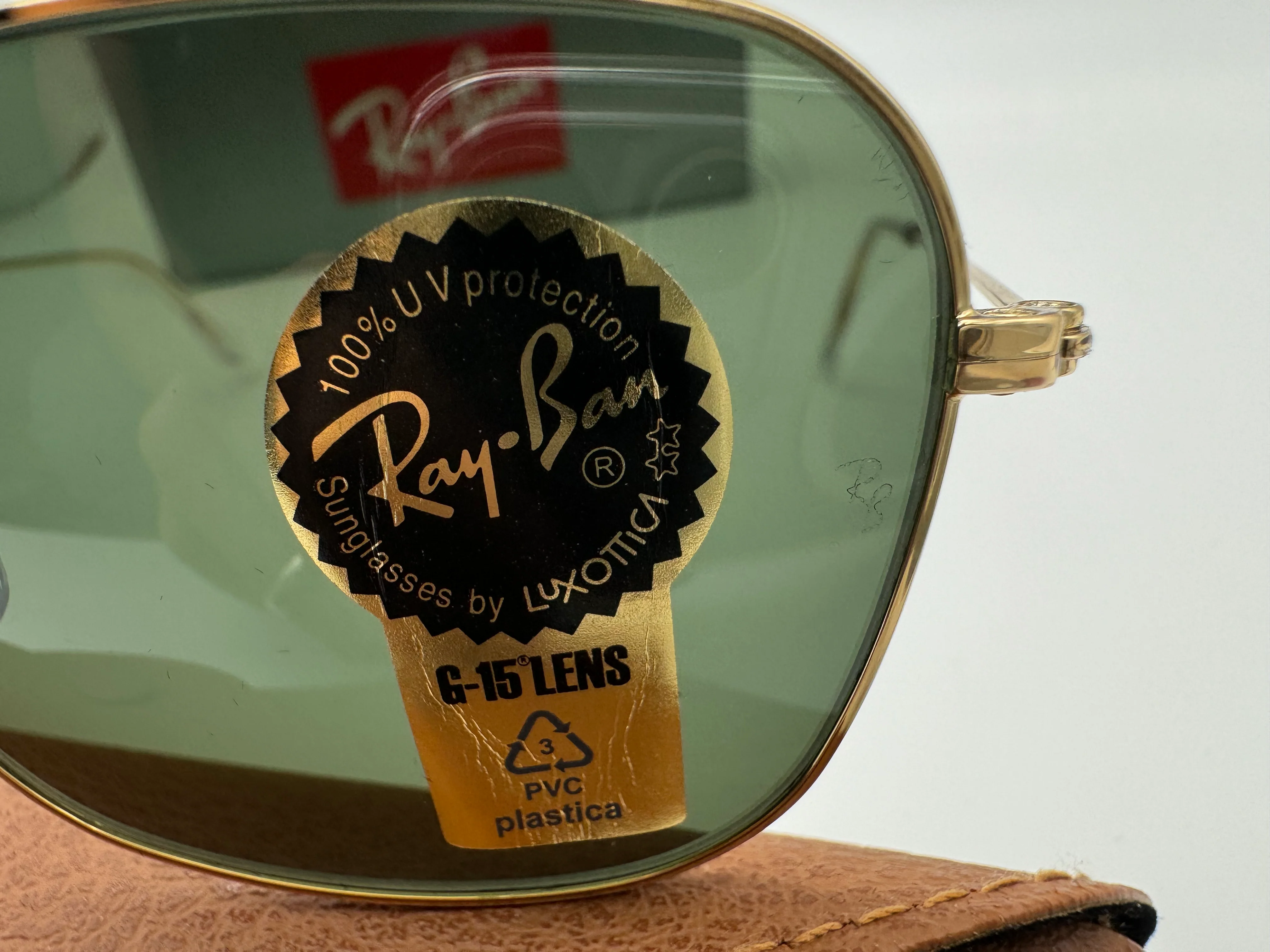 Ray Ban Caravan 58mm RB 3136 001 Gold G-15 Italy NEW - Image 7