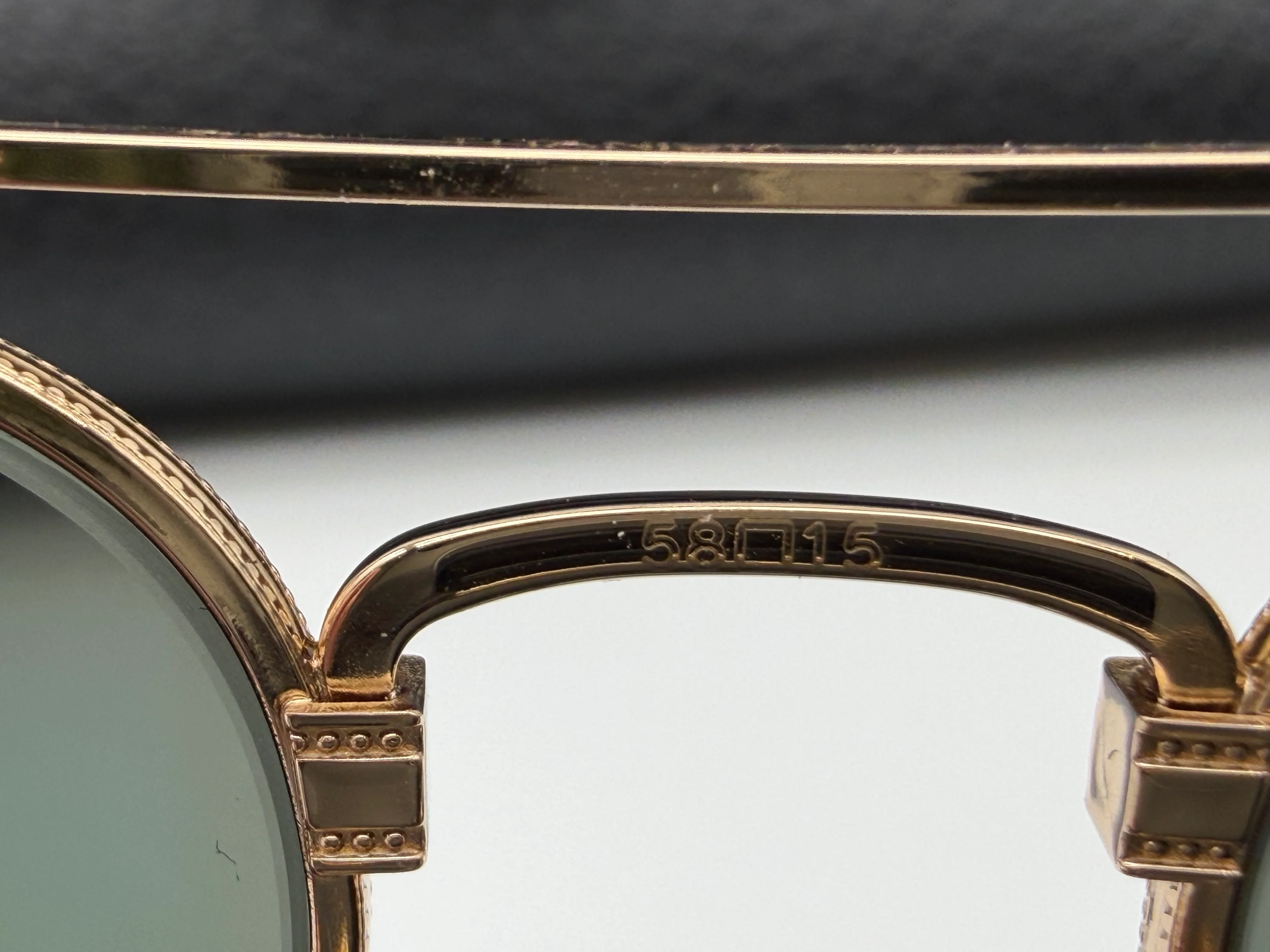 Ray-Ban Caravan Titanium 58mm 23K Gold Plated Frames / Polarized Glass Lens RB 8136 9143 Made in Japan NEW - Image 13