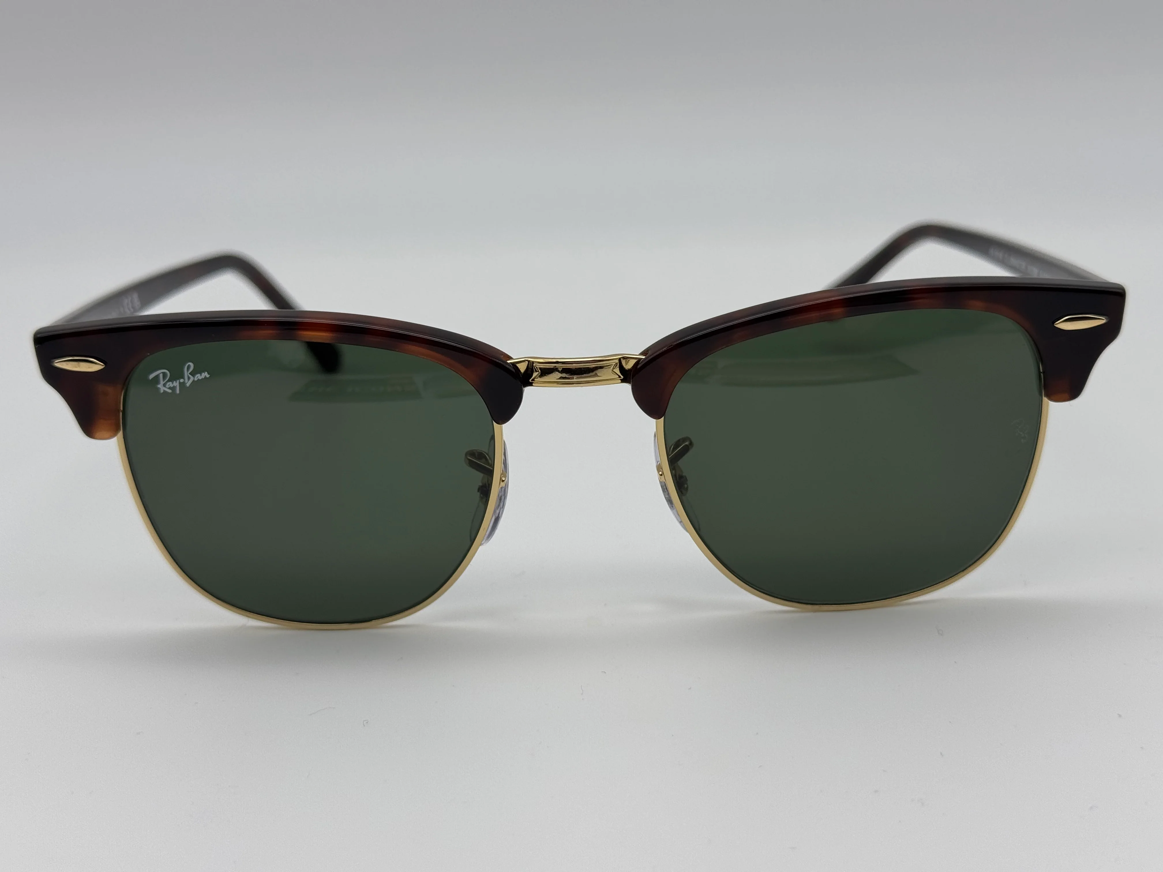 Ray-Ban Clubmaster 51mm RB 3016 Mock Tortoise Gold / G 15 Green W0366 NEW - Image 10